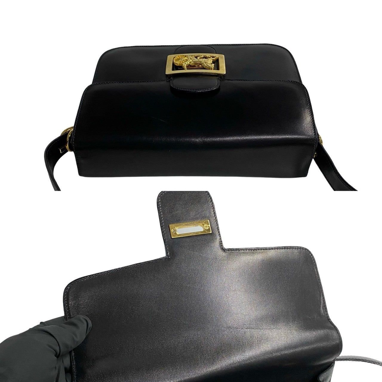 Celine Celine Shoulder Bag Black Leather Size ONE SIZE - 7 Thumbnail