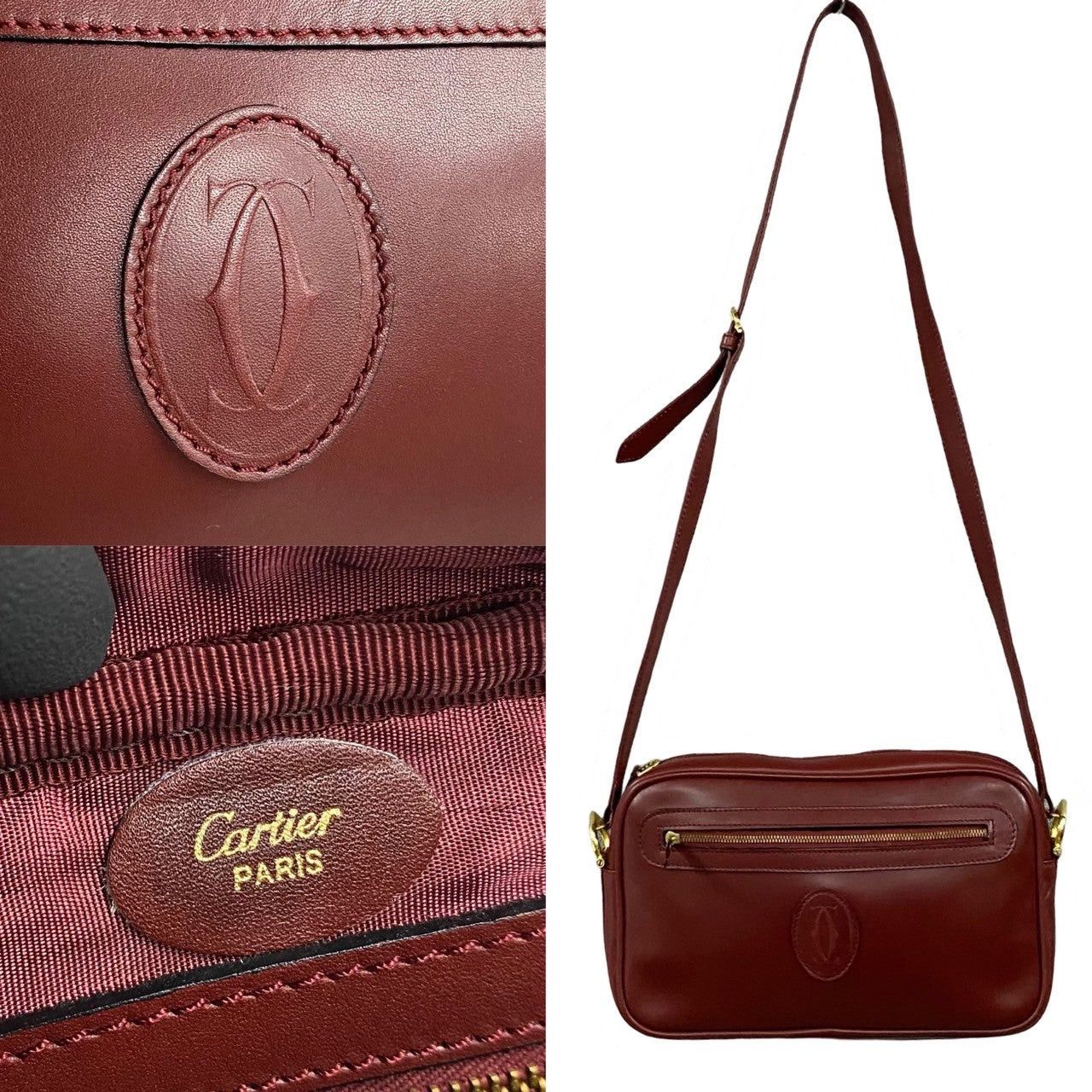 Cartier Cartier Shoulder Bag Red Leather Size ONE SIZE - 3 Thumbnail