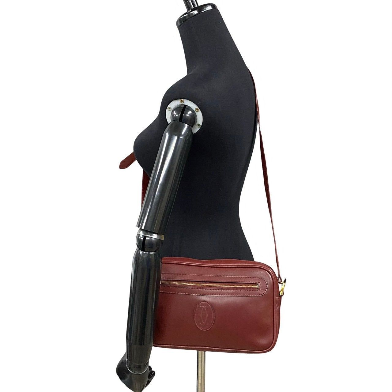 Cartier Cartier Shoulder Bag Red Leather Size ONE SIZE - 2 Thumbnail