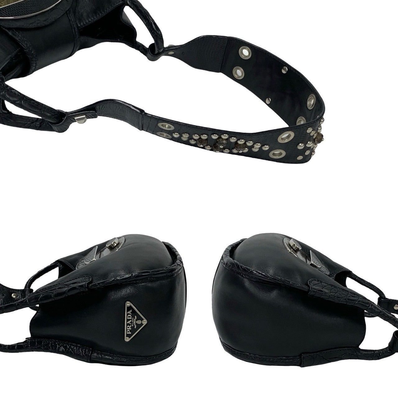 Prada Prada Shoulder Bag Black Leather Size ONE SIZE - 5 Thumbnail