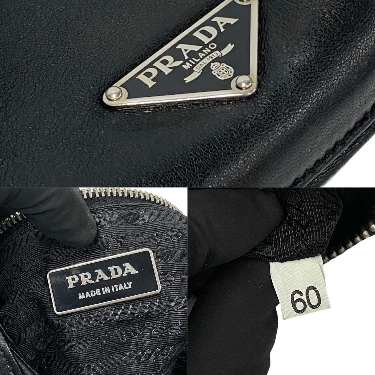 Prada Prada Shoulder Bag Black Leather Size ONE SIZE - 3 Thumbnail