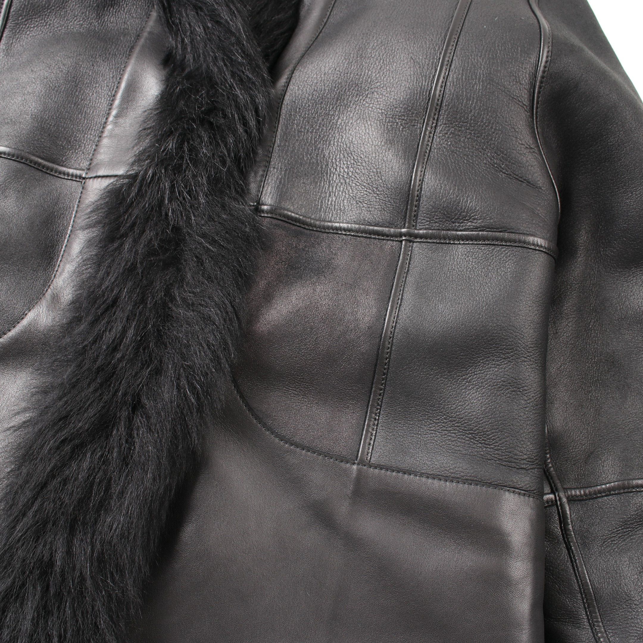 Hermes Hermes Leather Jacket Lamb Black With Fur Size ONE SIZE - 6 Thumbnail