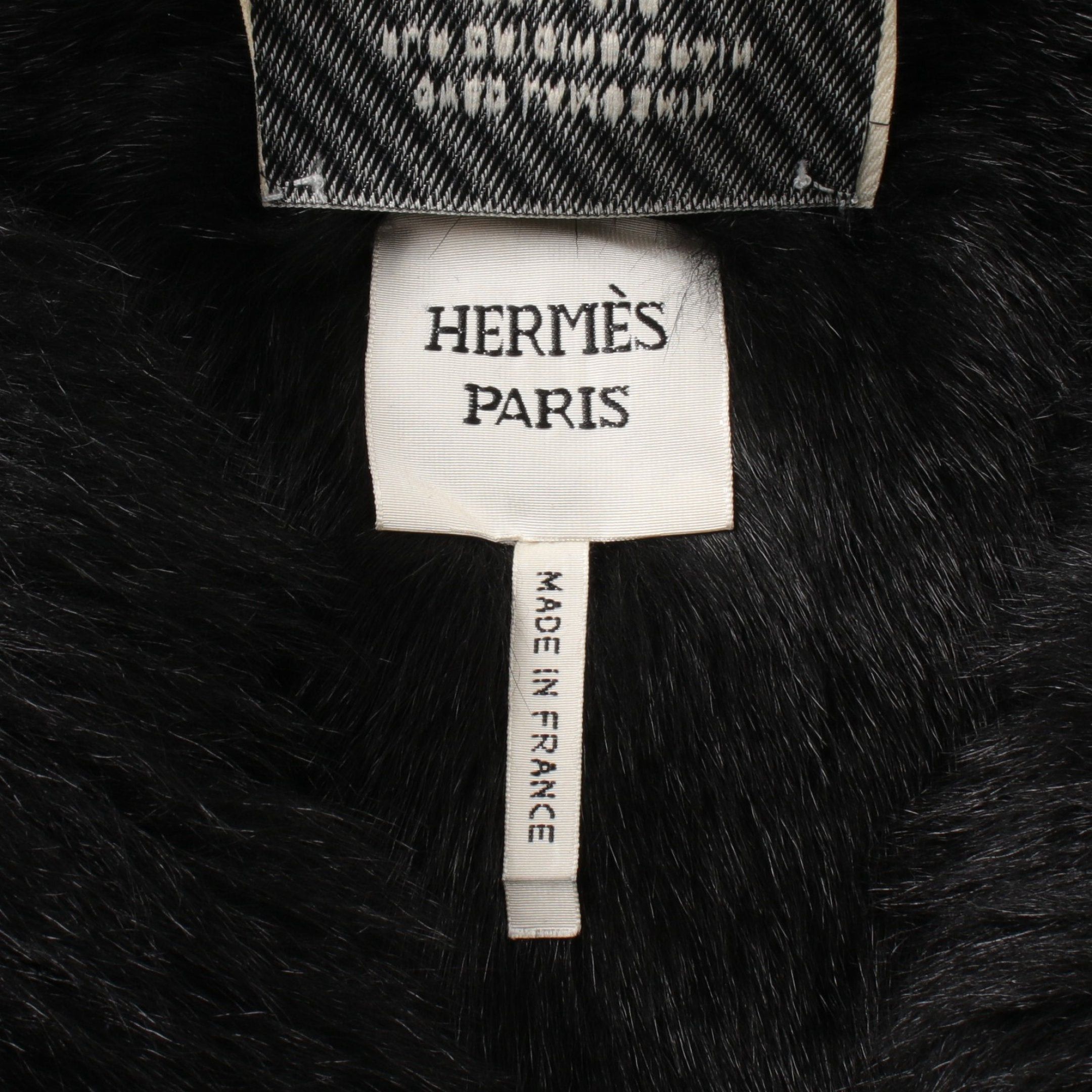 Hermes Hermes Leather Jacket Lamb Black With Fur Size ONE SIZE - 3 Thumbnail