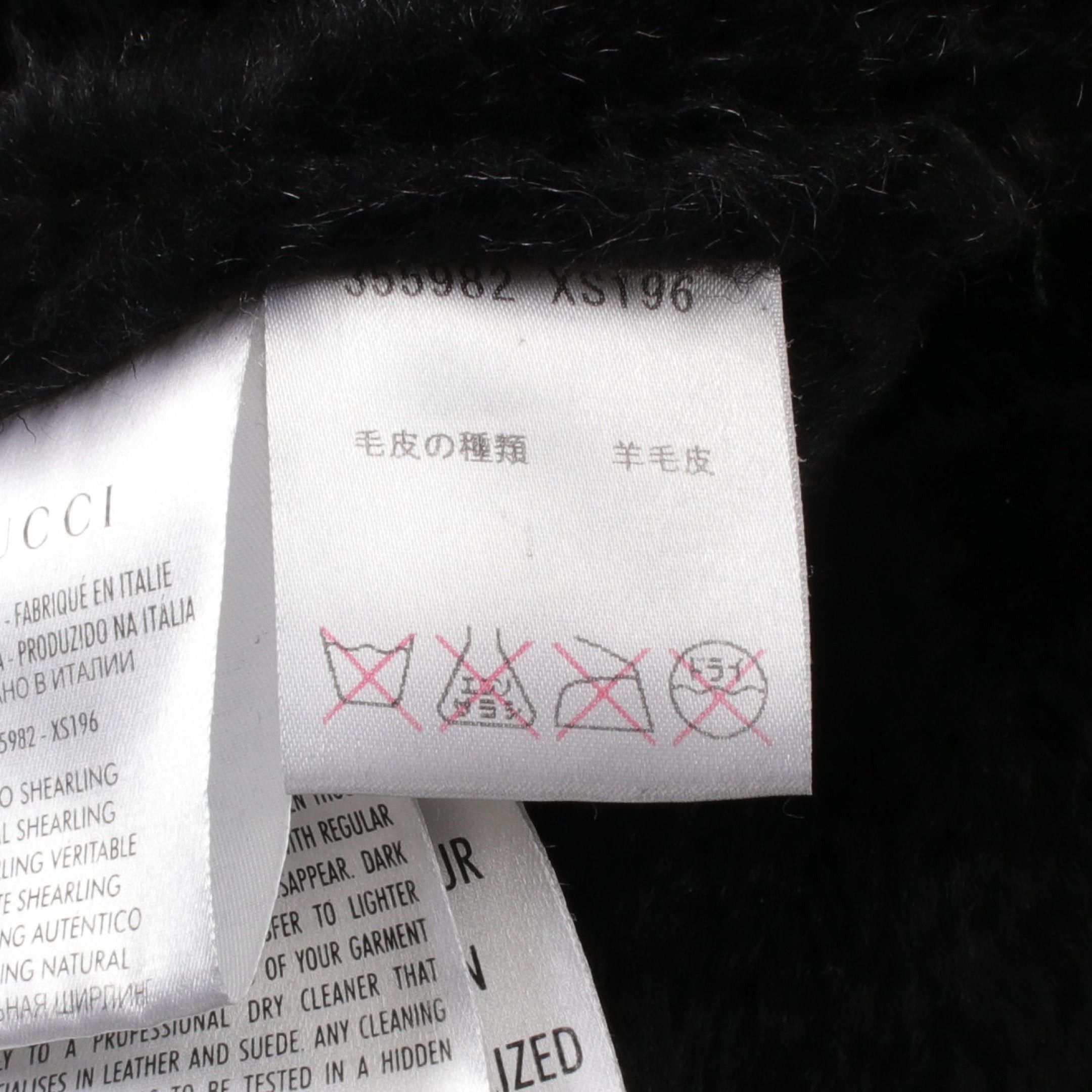 Gucci Gucci Mouton Coat Stand Collar Shearling Black Double Breasted Size ONE SIZE - 4 Thumbnail