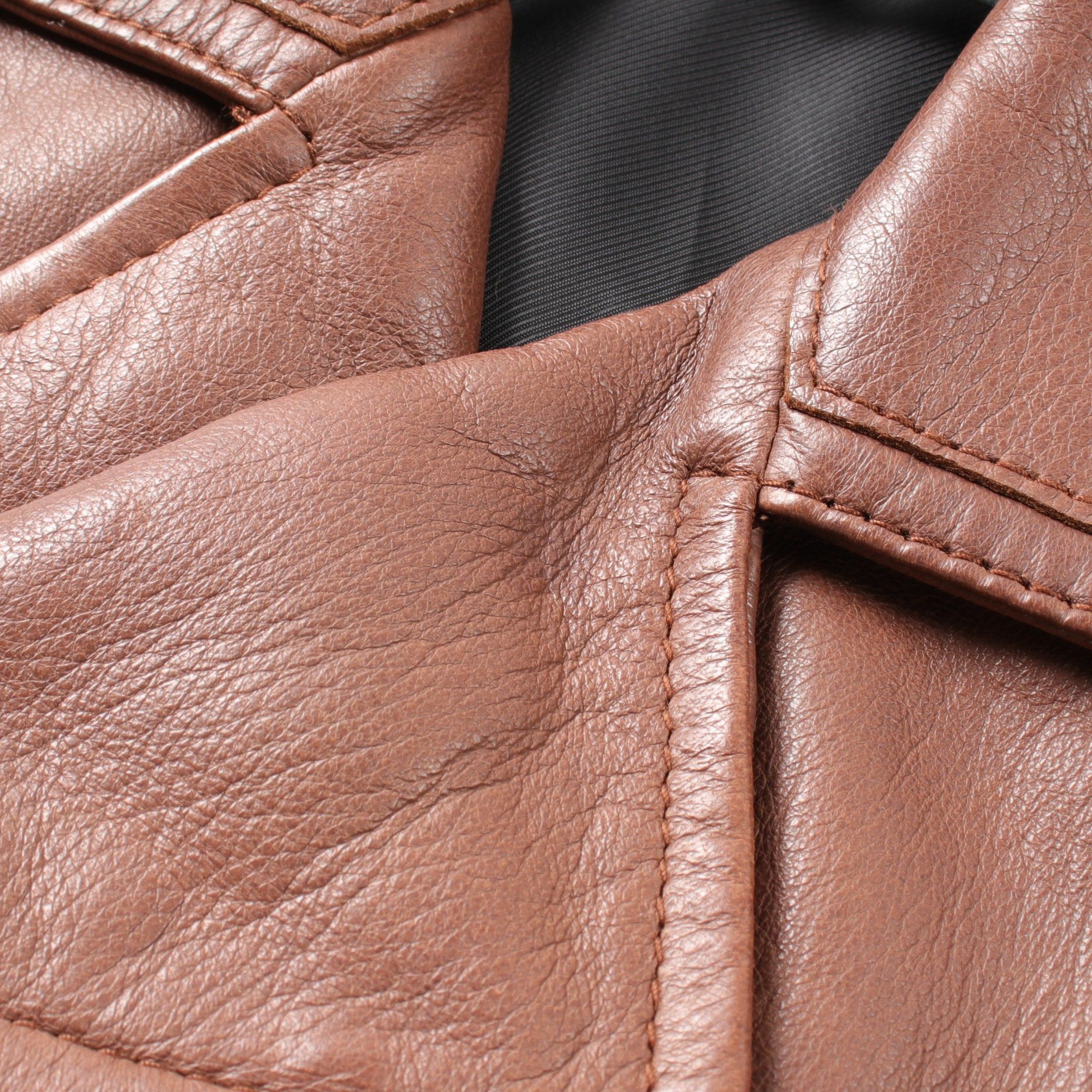 Balenciaga Balenciaga Double Riders Jacket Lamb Leather Brown Size ONE SIZE - 7 Thumbnail