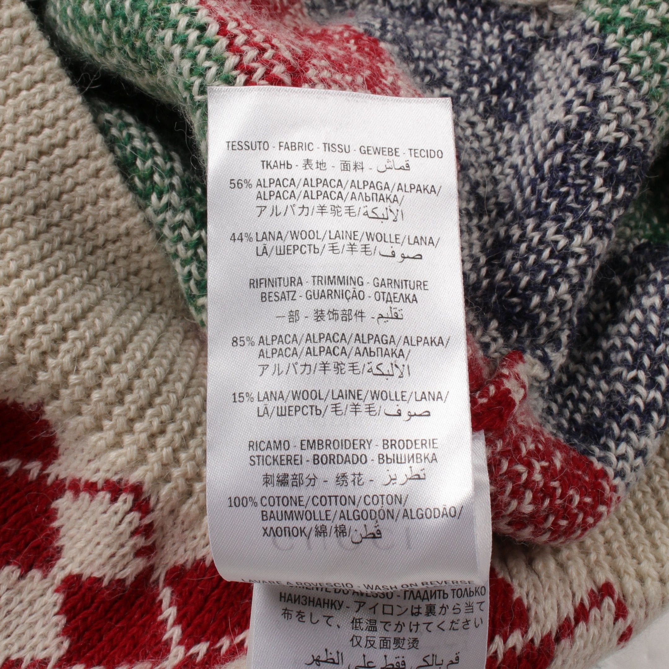 Gucci Gucci Cardigan V-Neck Argyle Alpaca Wool Ivory Multicolor Size ONE SIZE - 4 Thumbnail