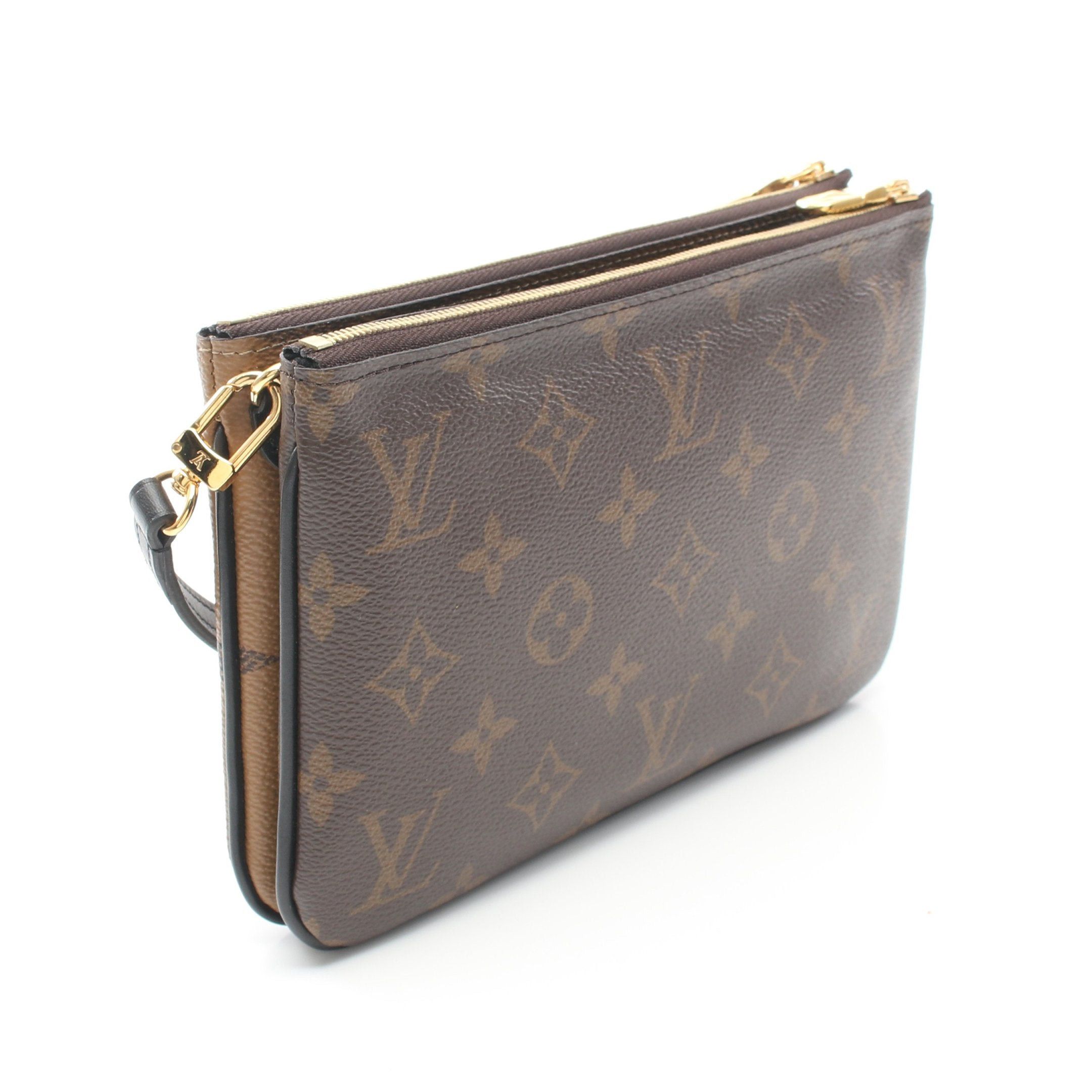 Louis Vuitton Giant Monogram Reversible Double Zip Messenger Bag Brown