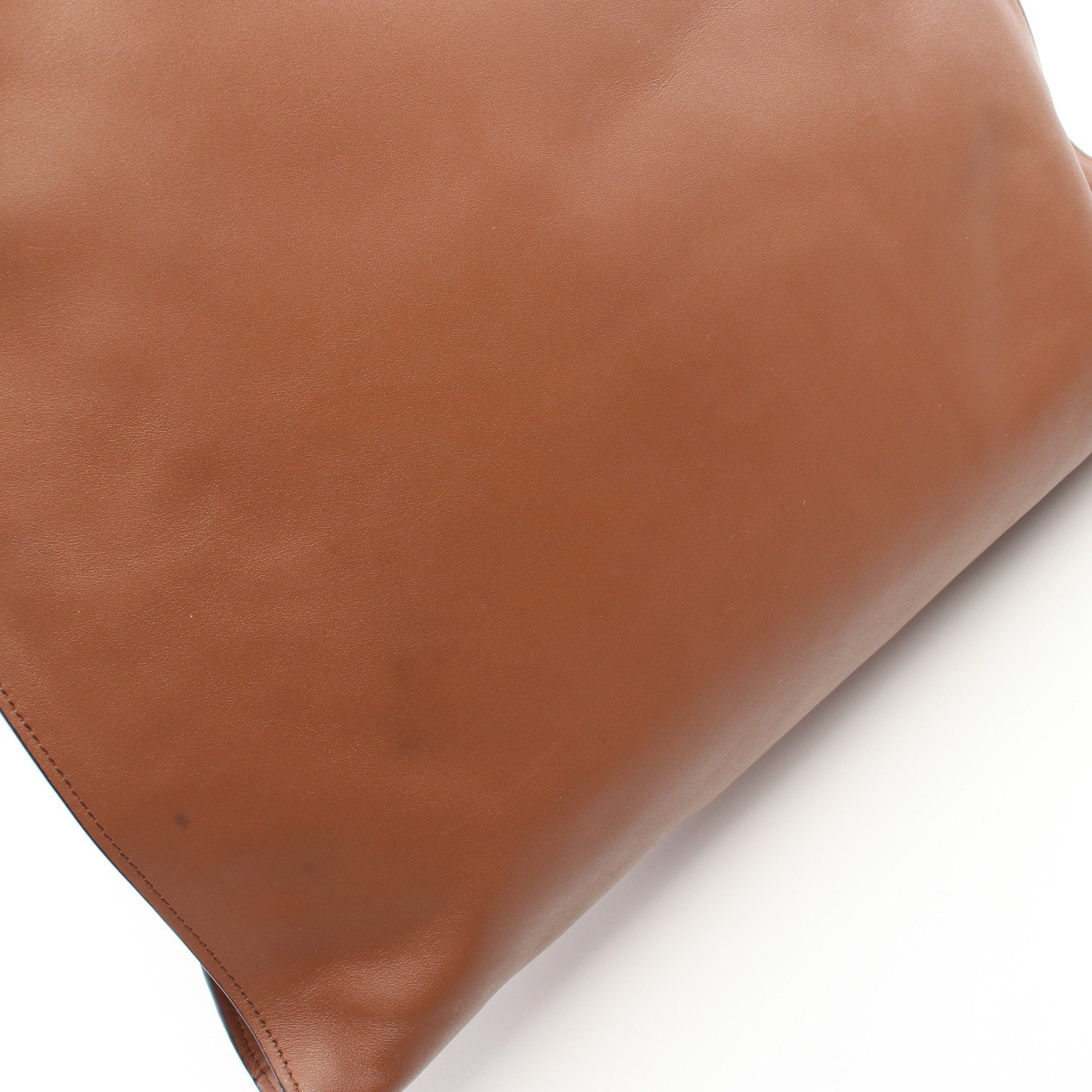 Prada Prada Triangle Logo Shoulder Bag Tote Leather Light Brown Size ONE SIZE - 8 Thumbnail