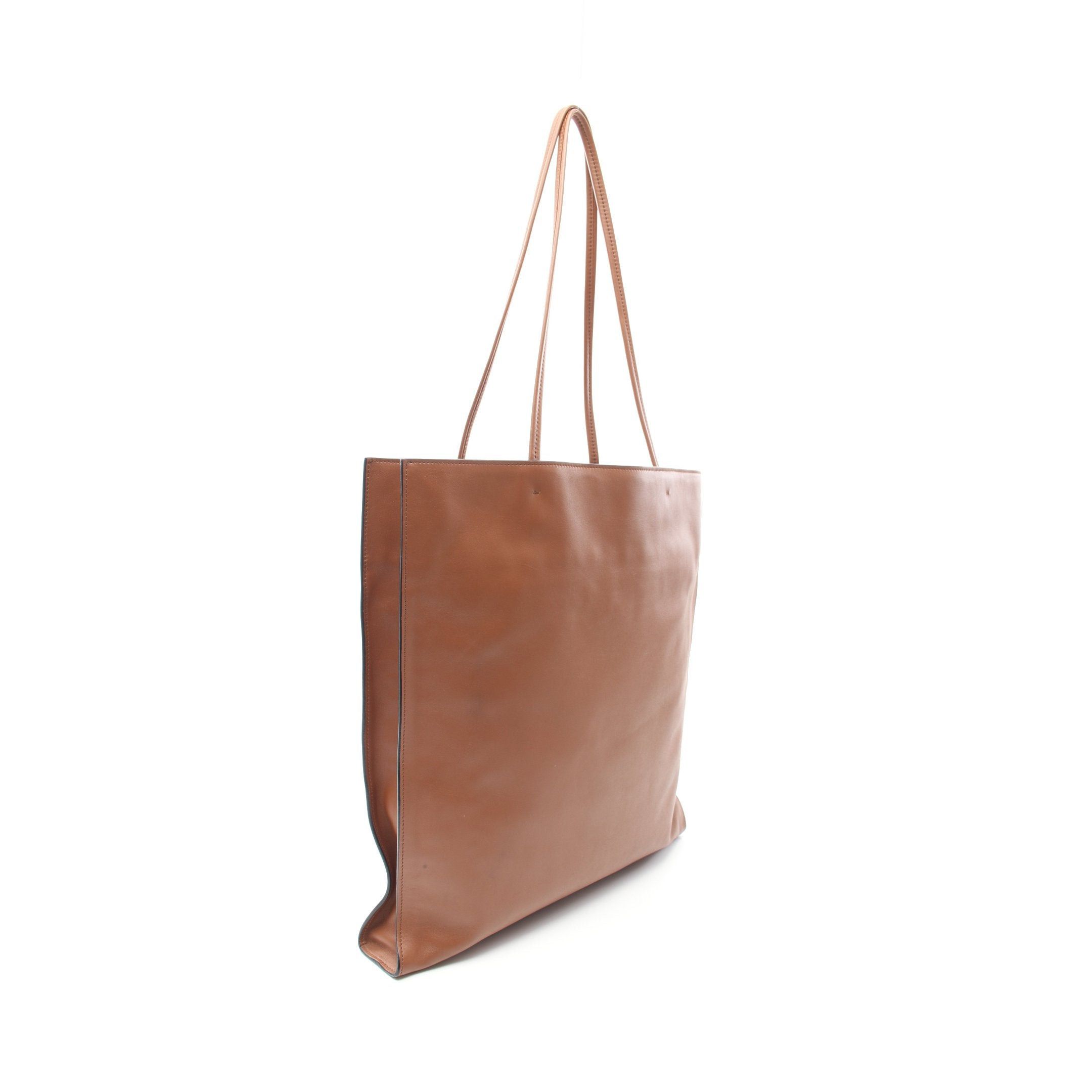 Prada Prada Triangle Logo Shoulder Bag Tote Leather Light Brown Size ONE SIZE - 2 Thumbnail
