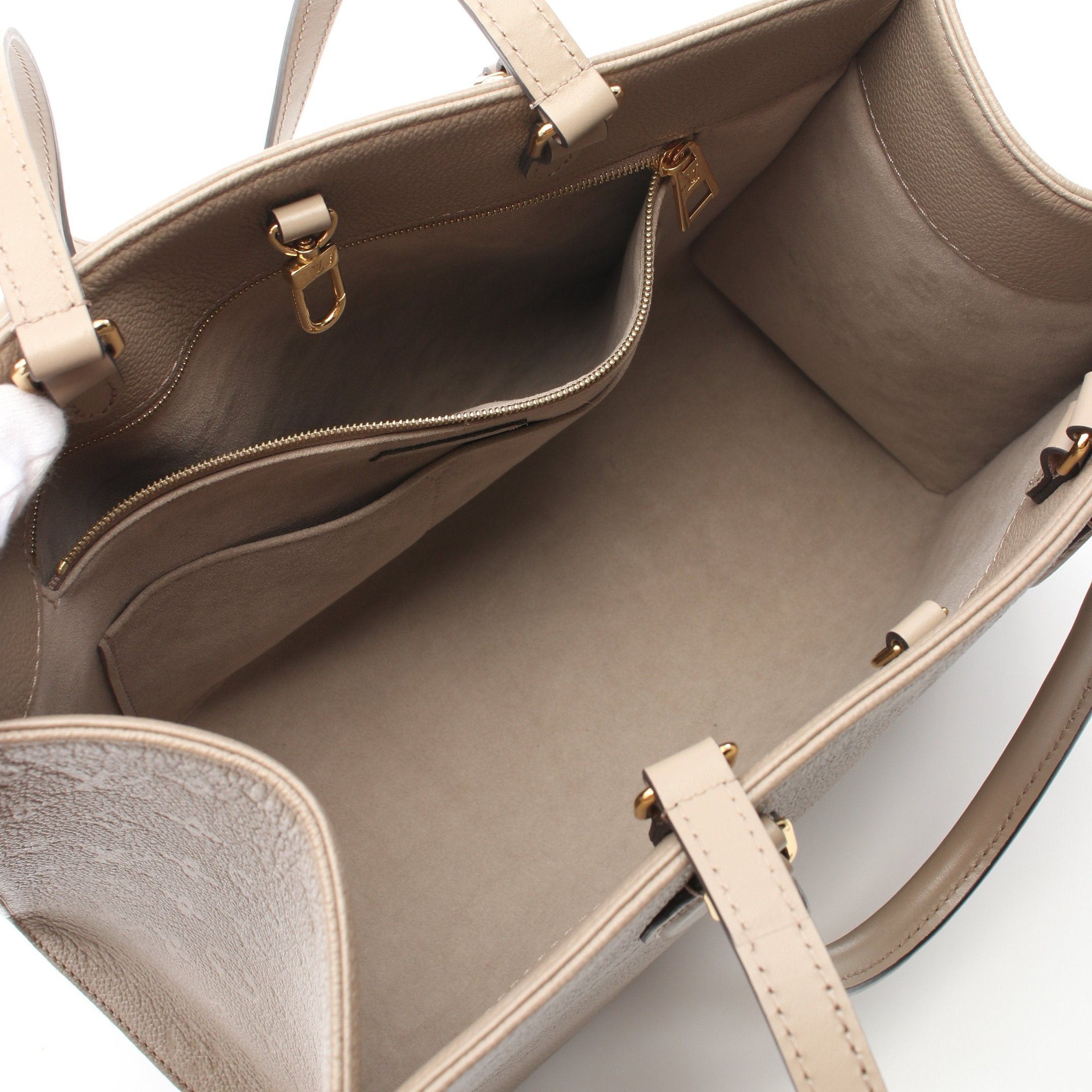 Louis Vuitton Louis Vuitton On-The-Go Mm Monogram Amplant Tourterelle Shoulder Bag Tote Leather Gray Beige Size ONE SIZE - 3 Thumbnail