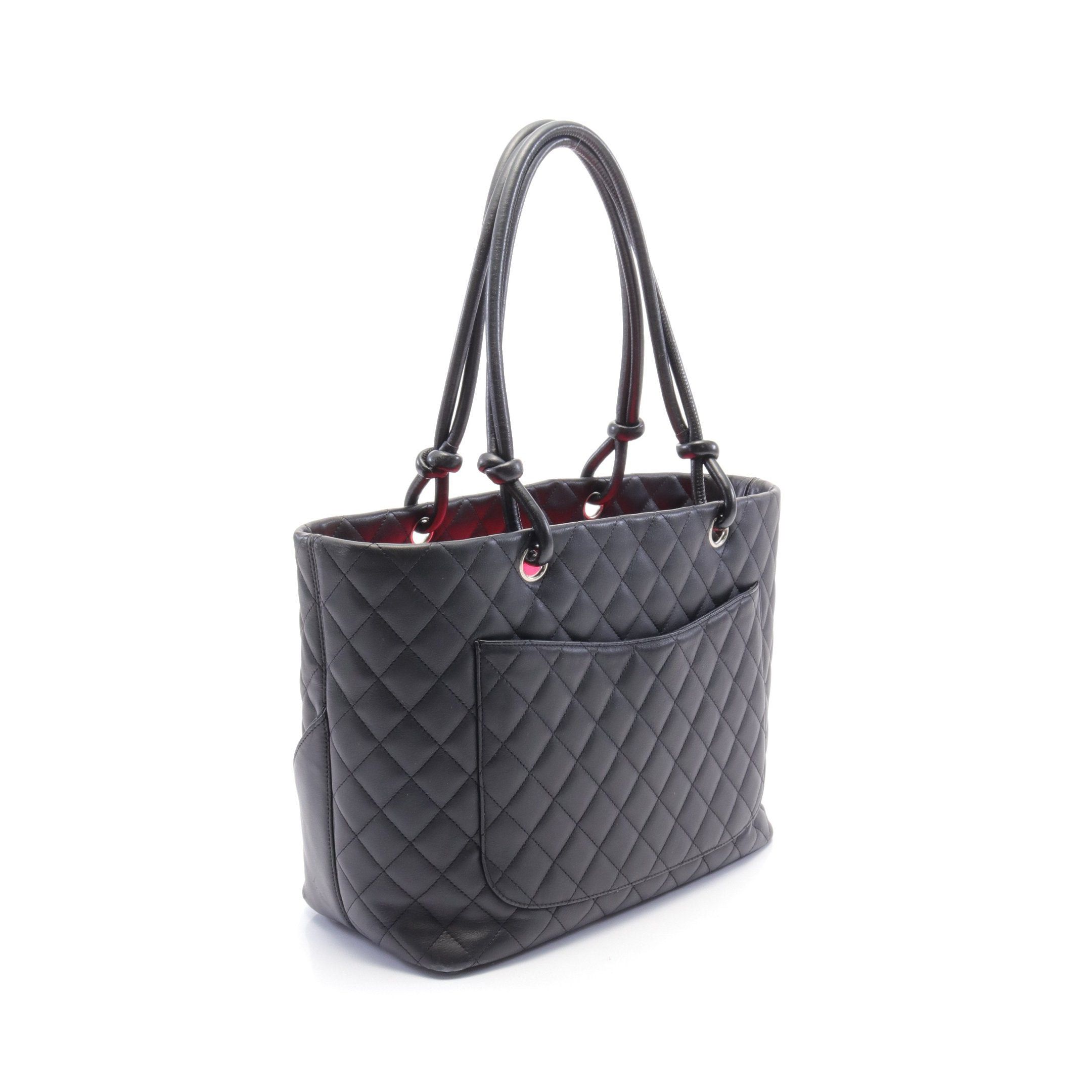 Chanel Chanel Cambon Line Large Shoulder Bag Tote Leather Black Silver Hardware Size ONE SIZE - 2 Thumbnail