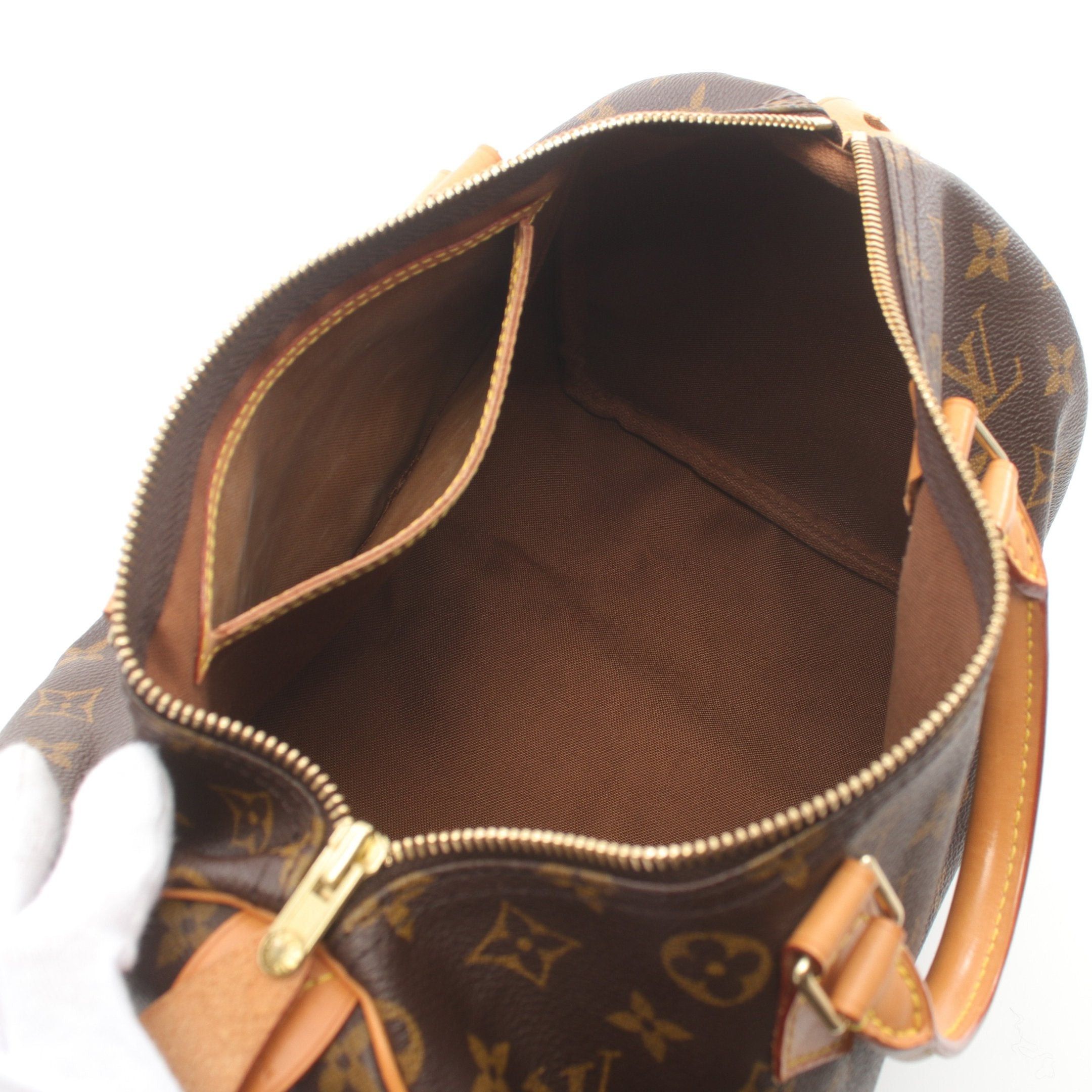 Louis Vuitton Louis Vuitton Speedy 30 Monogram Handbag Leather Brown Size ONE SIZE - 3 Thumbnail