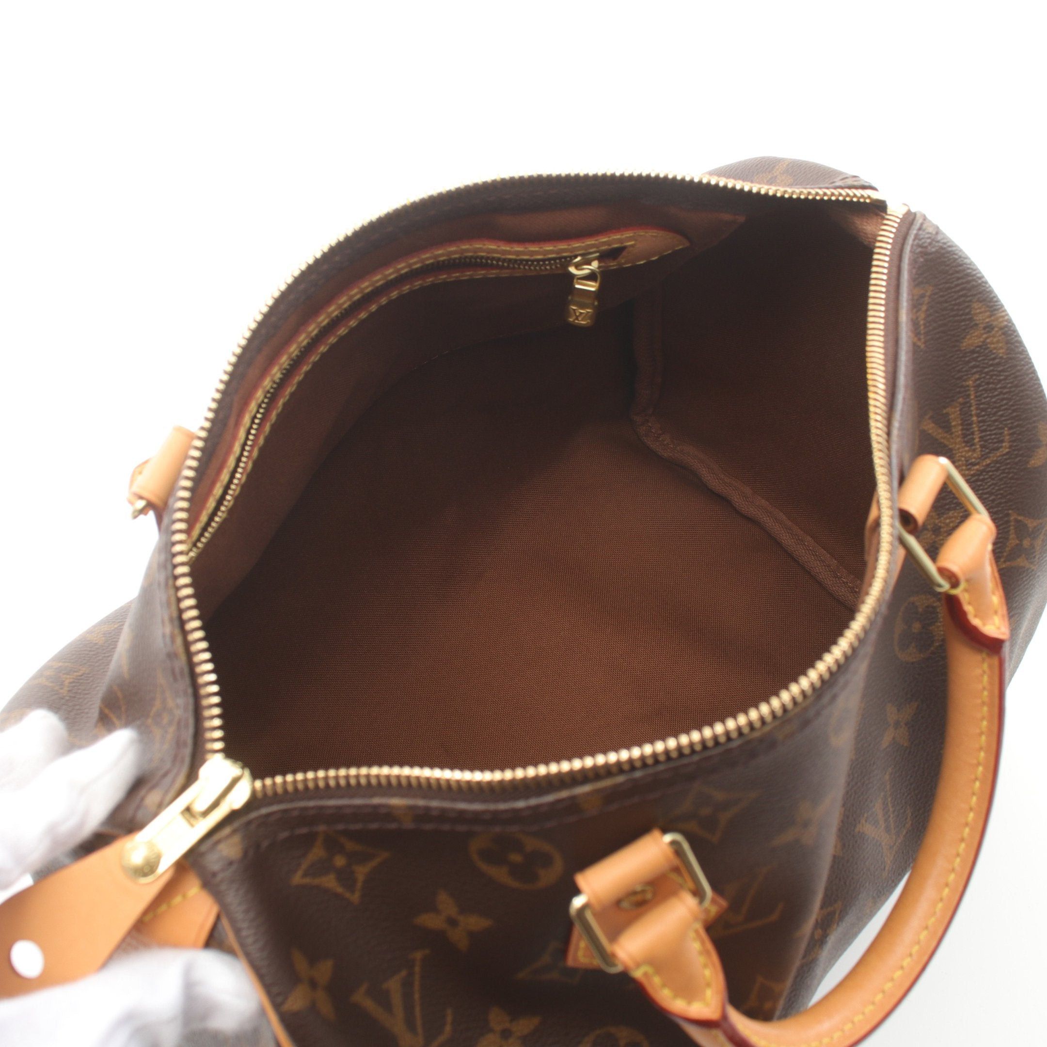 Louis Vuitton Louis Vuitton Speedy 30 Monogram Handbag Leather Brown Size ONE SIZE - 3 Thumbnail