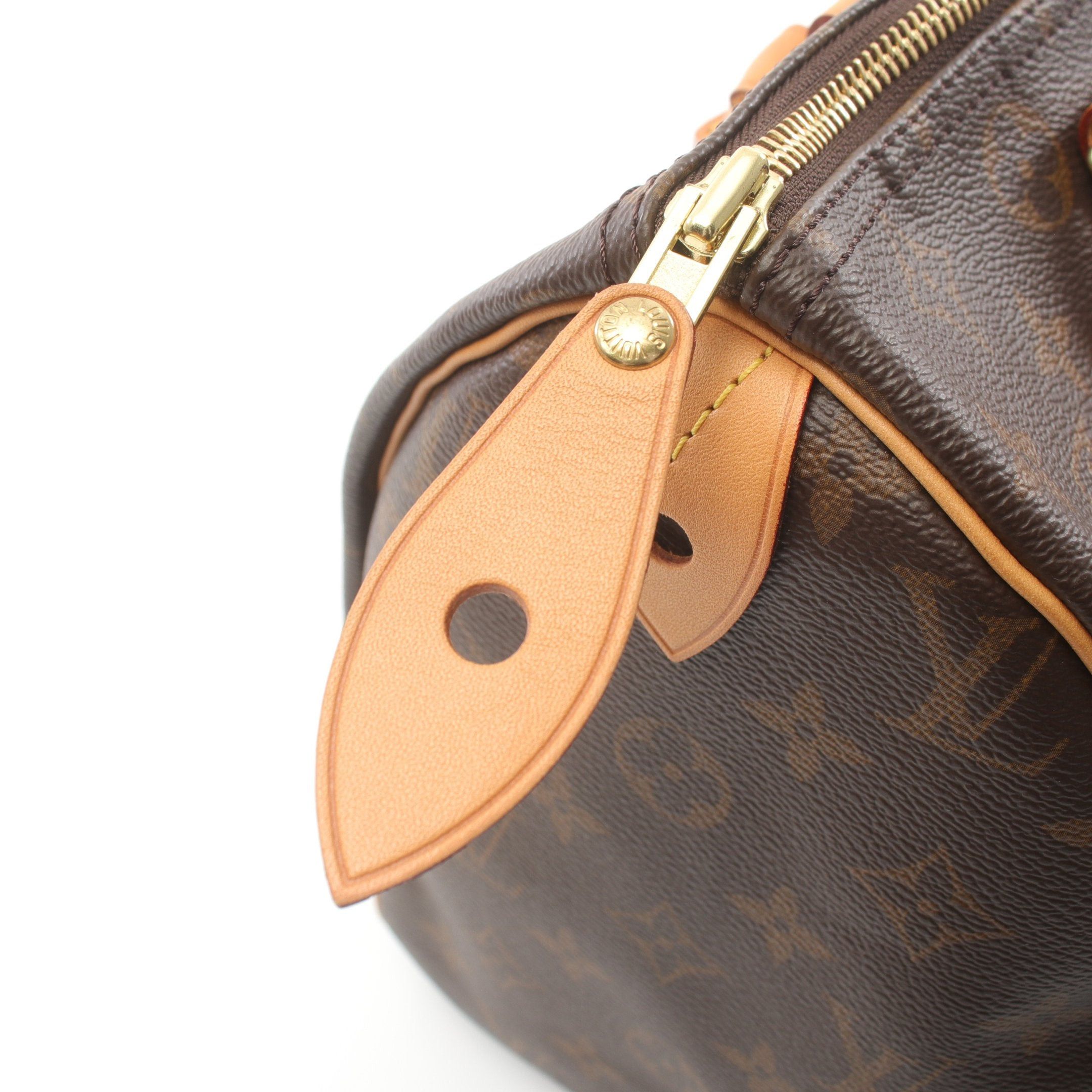 Louis Vuitton Louis Vuitton Speedy 30 Monogram Handbag Leather Brown Size ONE SIZE - 8 Thumbnail