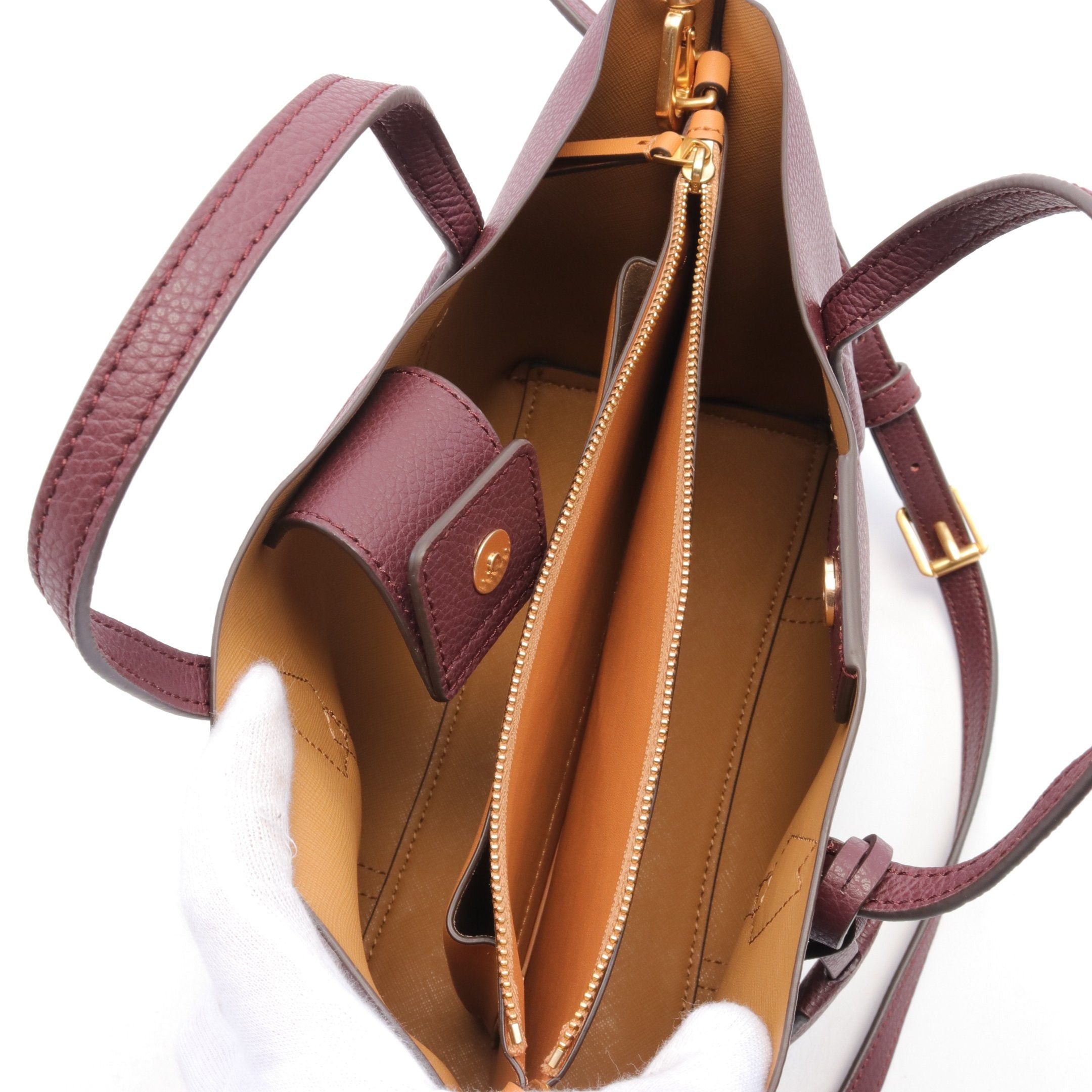 Tory Burch Tory Burch Handbag Tote Bag Leather Bordeaux Size ONE SIZE - 3 Thumbnail
