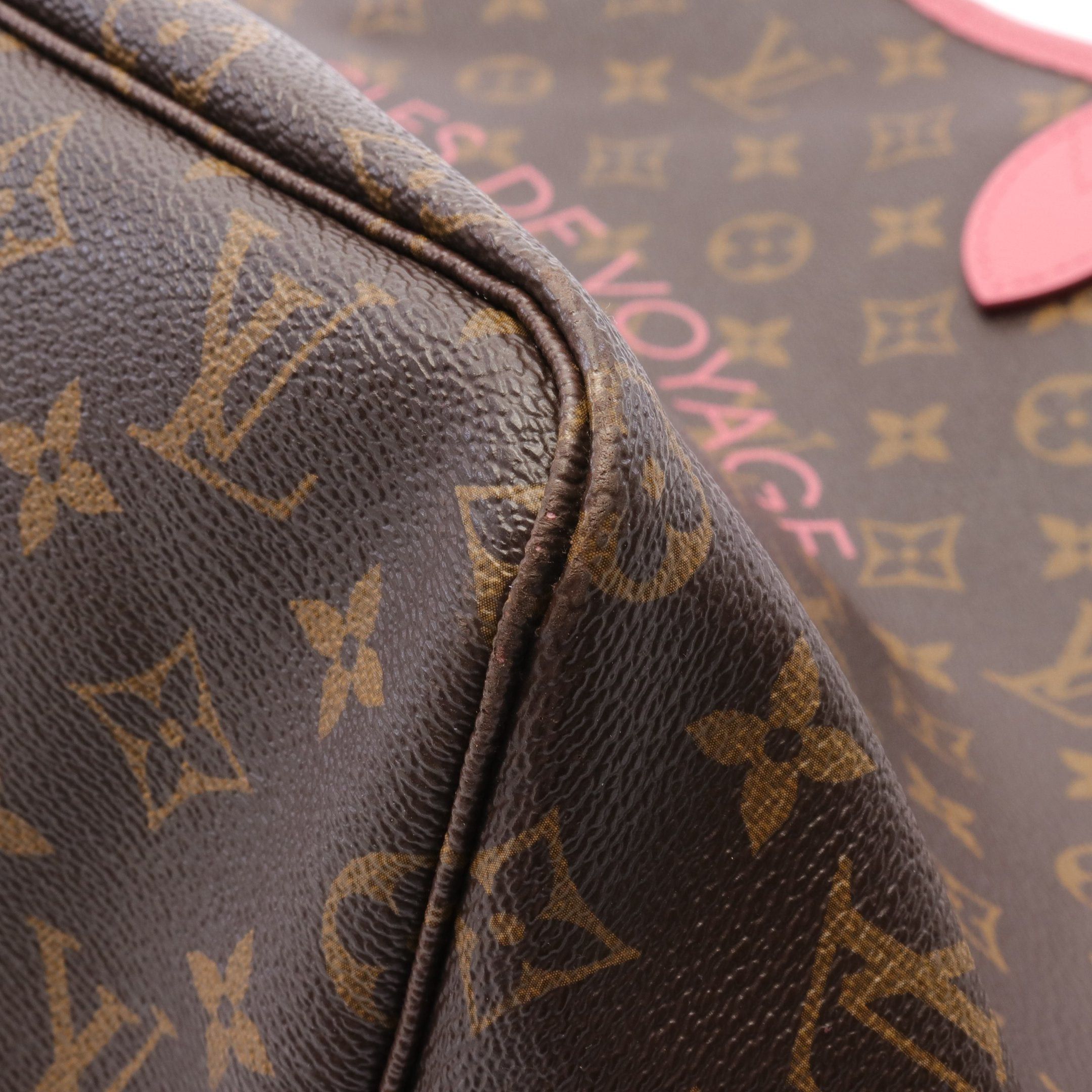 Louis Vuitton Louis Vuitton Neverfull Gm Monogram Ikat Flower Shoulder Bag Tote Leather Brown Pink Size ONE SIZE - 6 Thumbnail