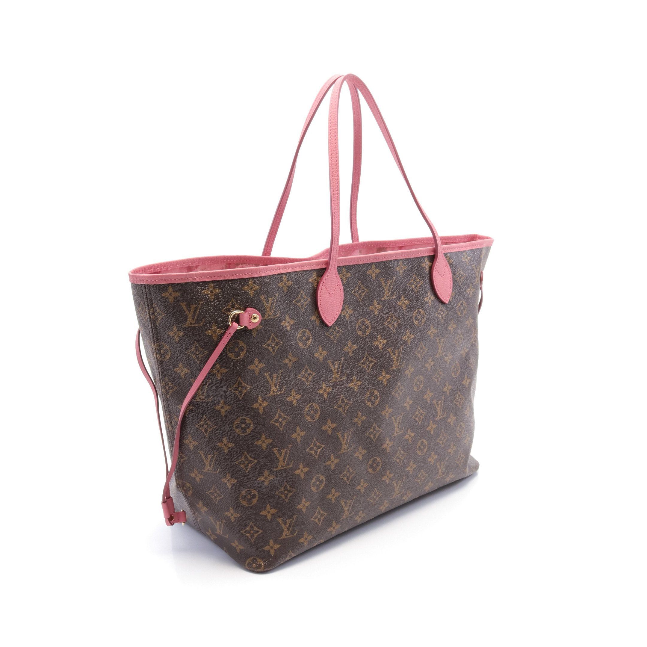 Louis Vuitton Louis Vuitton Neverfull Gm Monogram Ikat Flower Shoulder Bag Tote Leather Brown Pink Size ONE SIZE - 2 Thumbnail