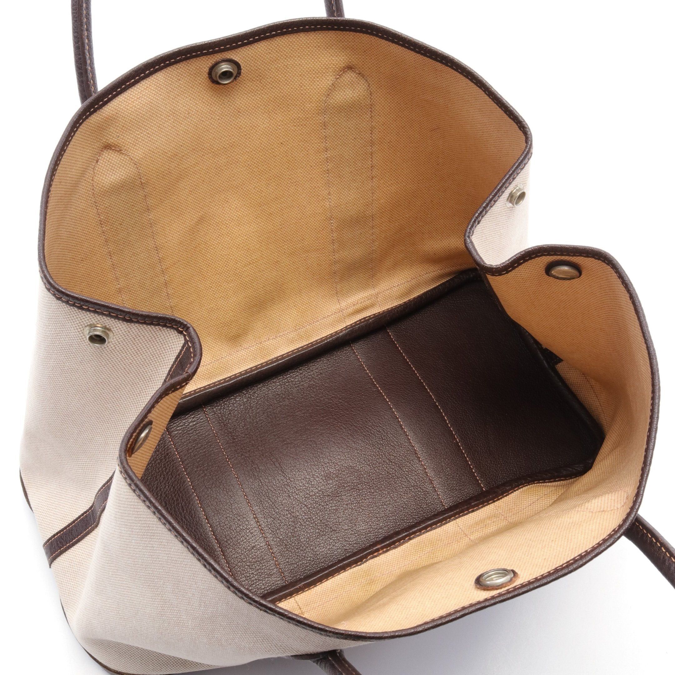 Hermes Hermes Garden Party Pm Handbag Tote Bag Toile Ash Leather Beige Brown Silver Hardware □H Stamp Size ONE SIZE - 3 Thumbnail