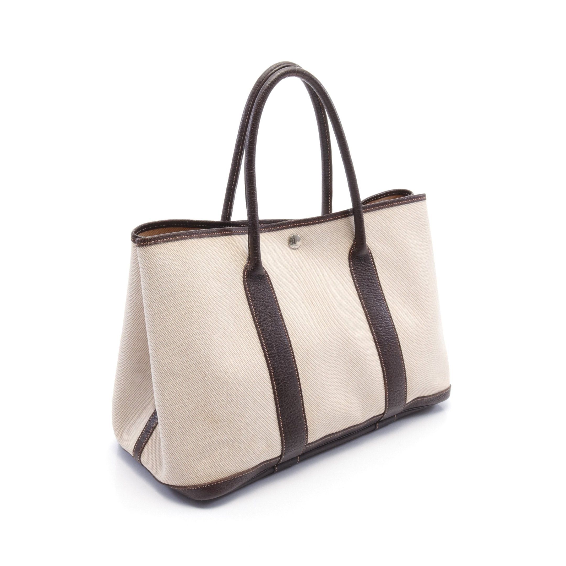 Hermes Hermes Garden Party Pm Handbag Tote Bag Toile Ash Leather Beige Brown Silver Hardware □H Stamp Size ONE SIZE - 2 Thumbnail
