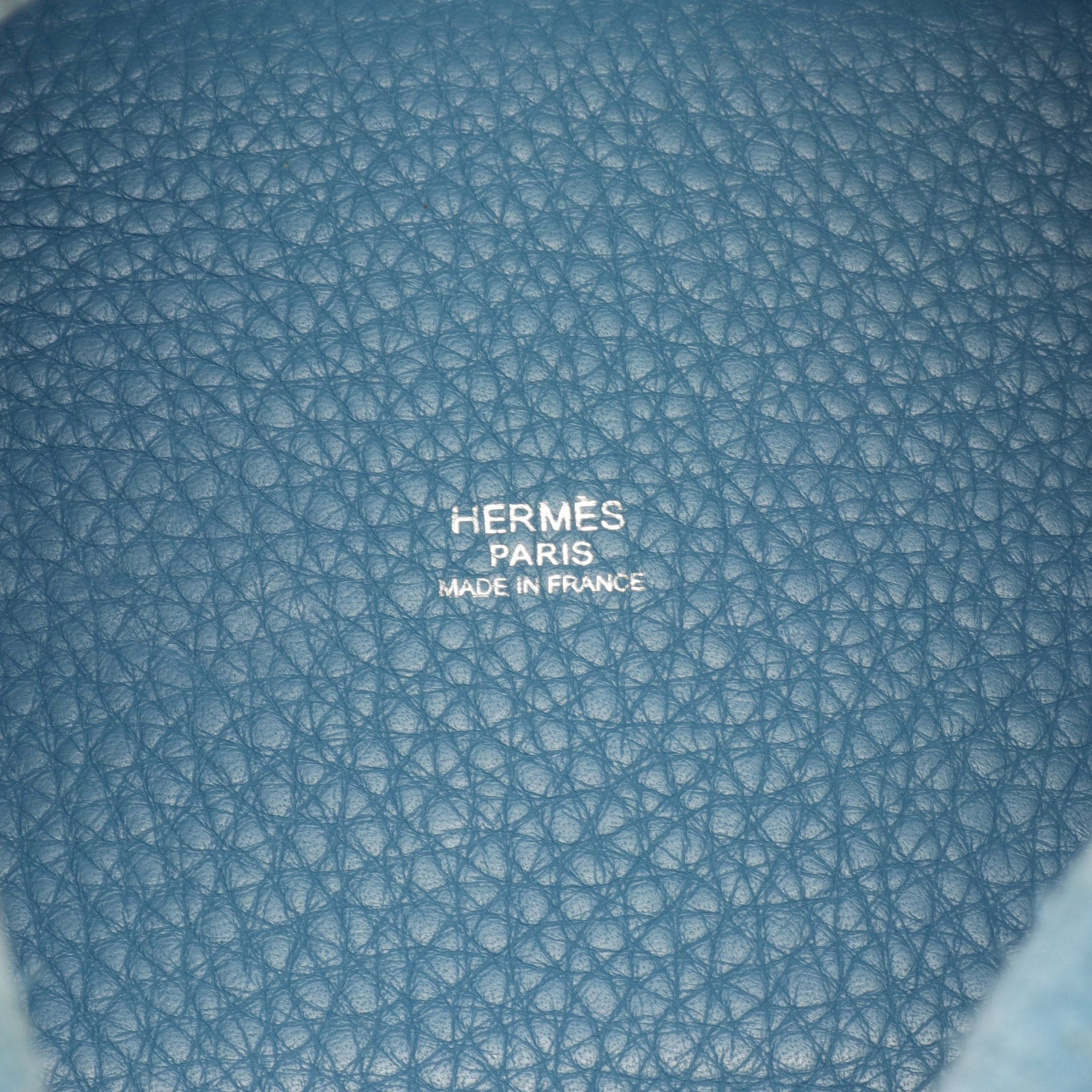 Hermes Hermes Picotan Lock Pm Blue Jean Handbag Clemence Leather Silver Hardware □L Stamp Size ONE SIZE - 4 Thumbnail