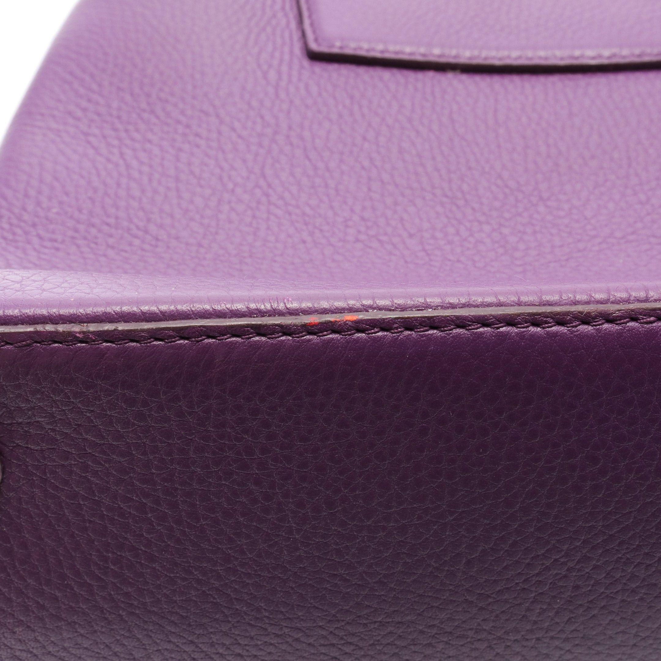 Louis Vuitton Louis Vuitton Capucines Mm Violet Handbag Leather Purple Size ONE SIZE - 6 Thumbnail