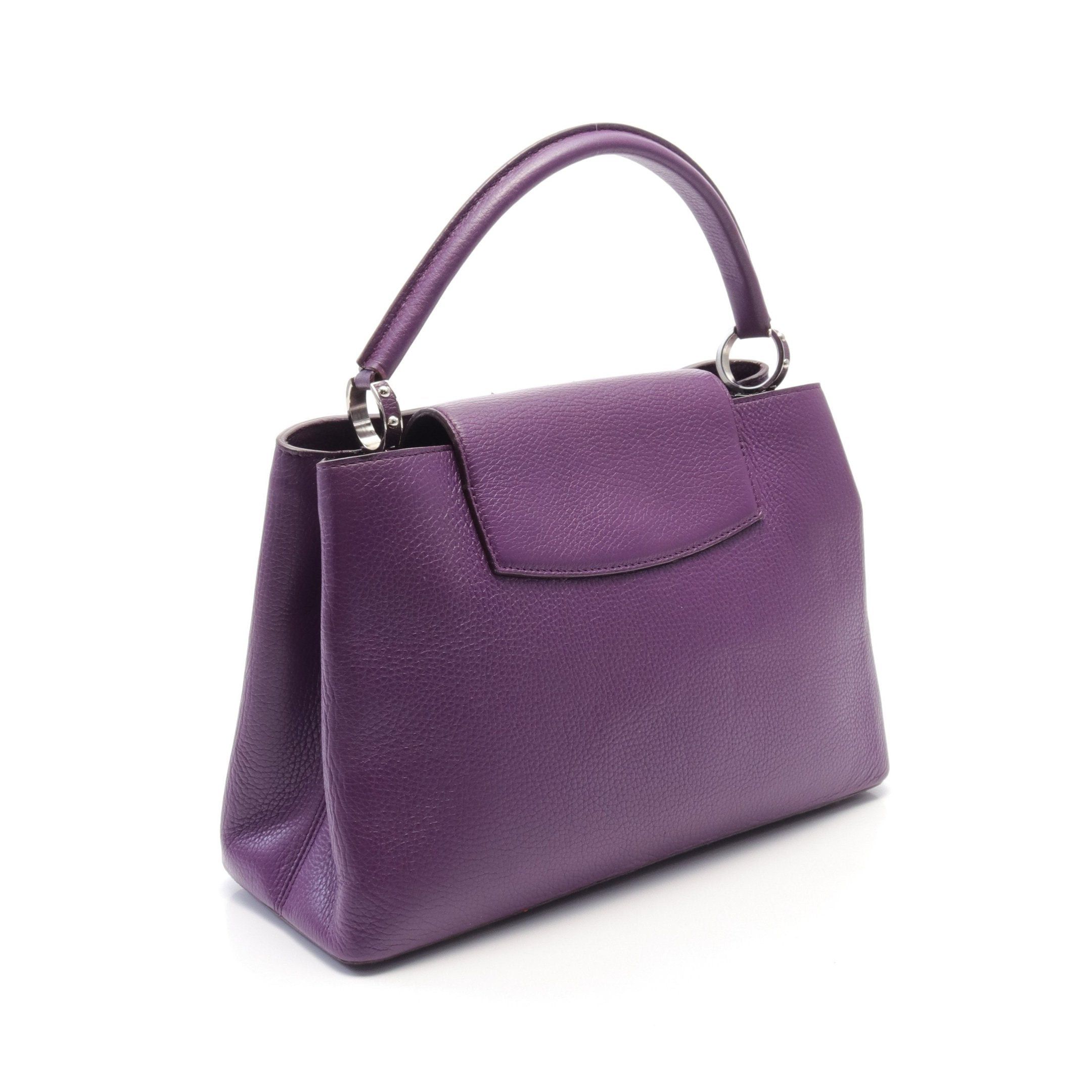 Louis Vuitton Louis Vuitton Capucines Mm Violet Handbag Leather Purple Size ONE SIZE - 2 Thumbnail