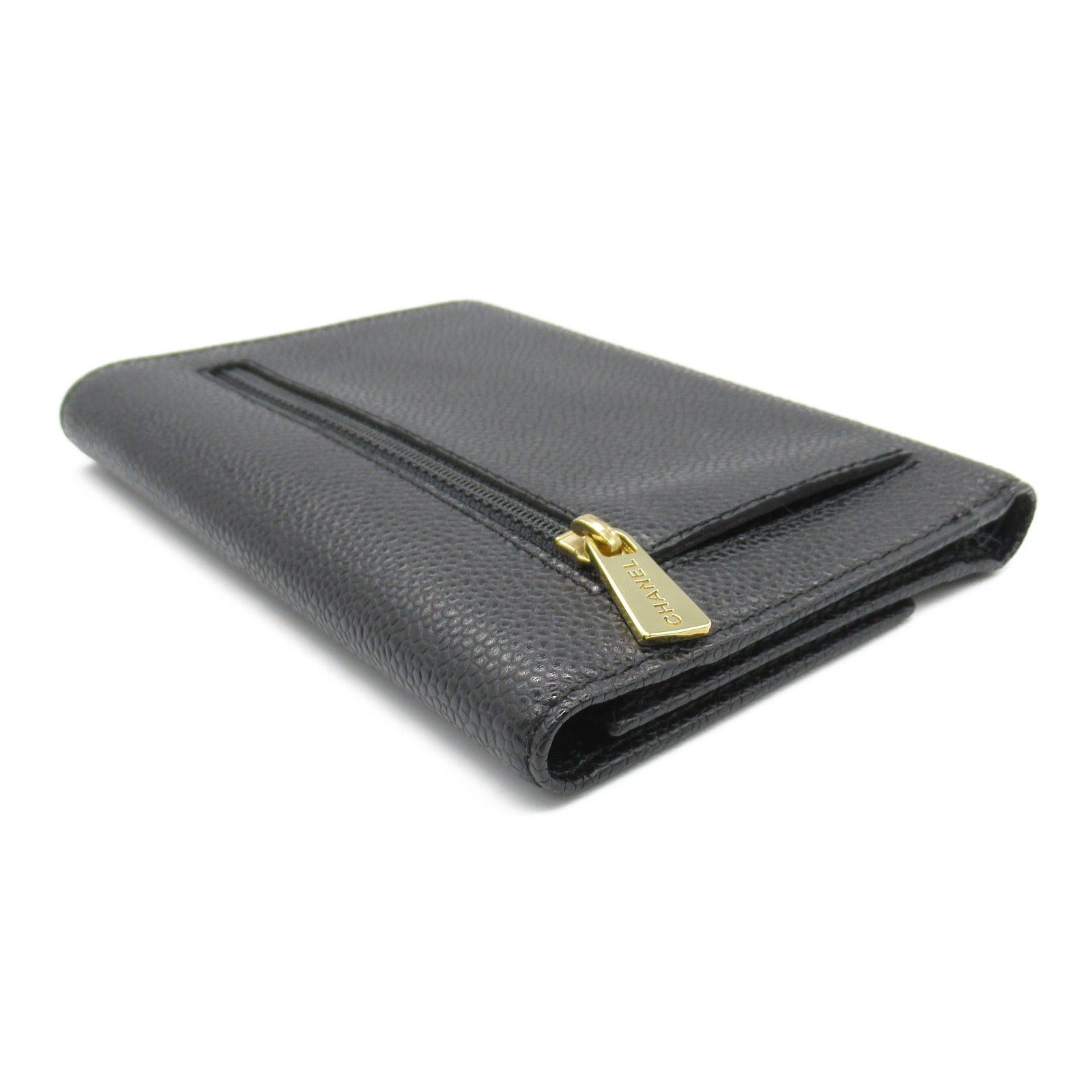 Chanel Chanel Trifold Wallet Caviar Skin (Grained Calf) Black Gold Hardware Size ONE SIZE - 4 Thumbnail