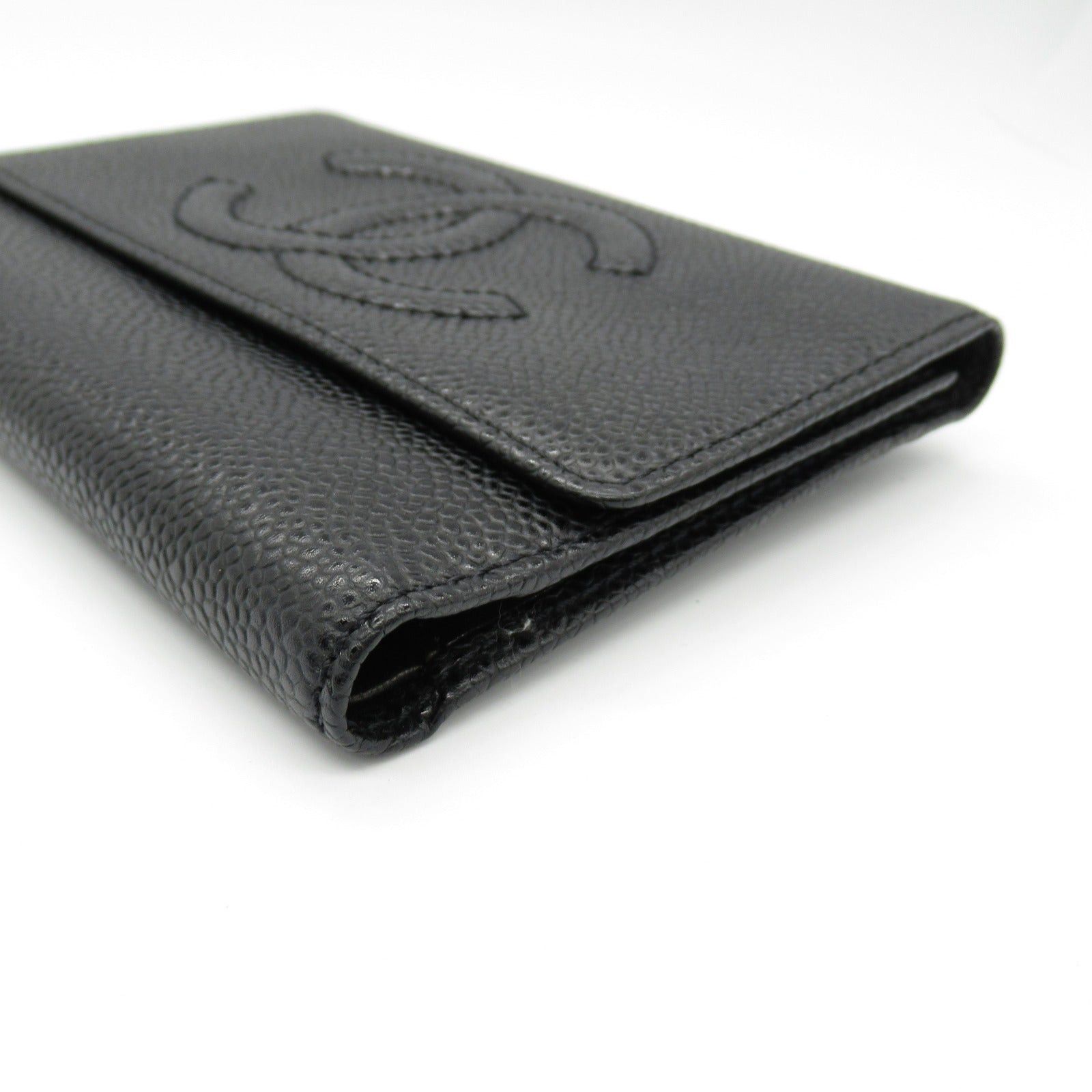 Chanel Chanel Trifold Wallet Caviar Skin (Grained Calf) Black Gold Hardware Size ONE SIZE - 9 Thumbnail