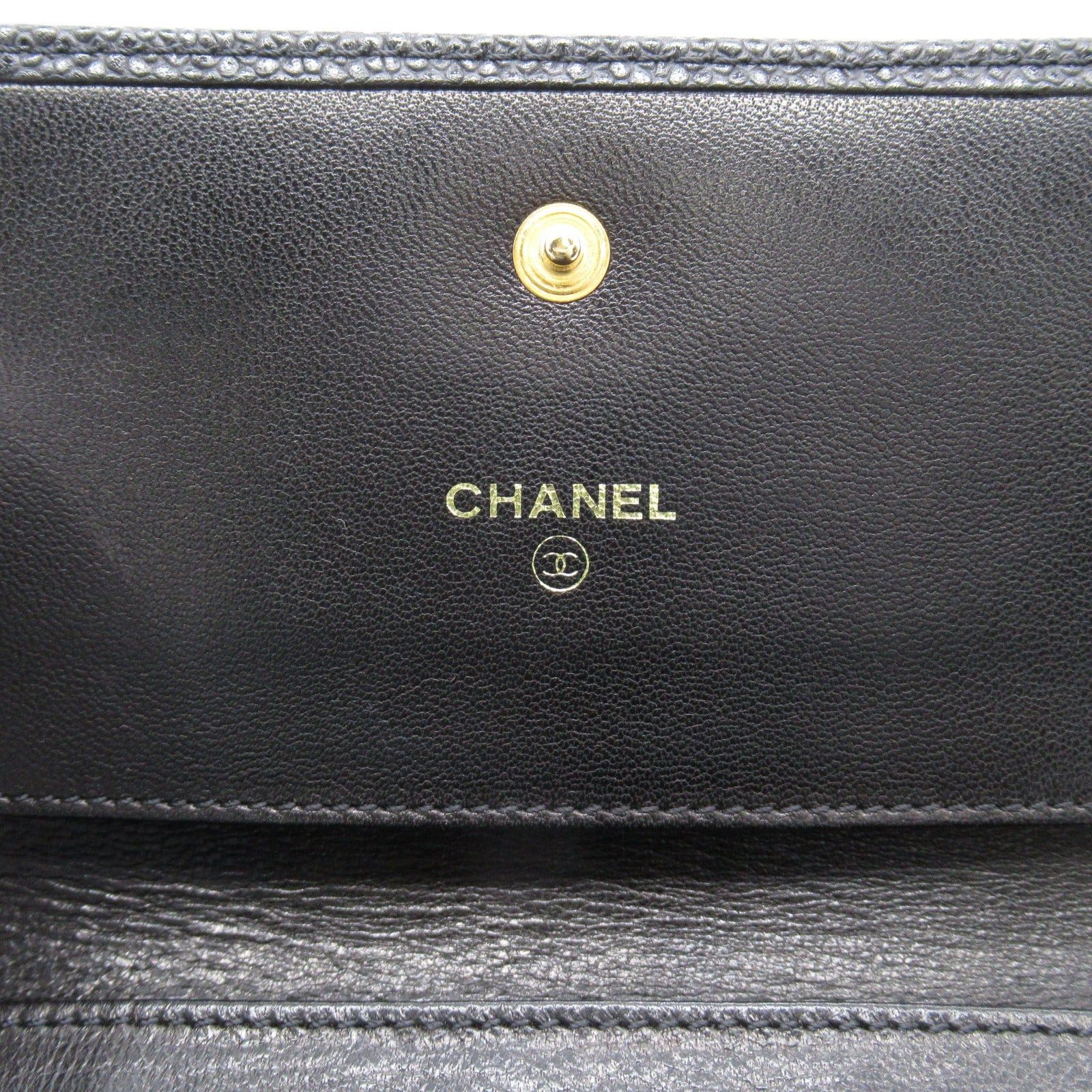 Chanel Chanel Trifold Wallet Caviar Skin (Grained Calf) Black Gold Hardware Size ONE SIZE - 6 Thumbnail
