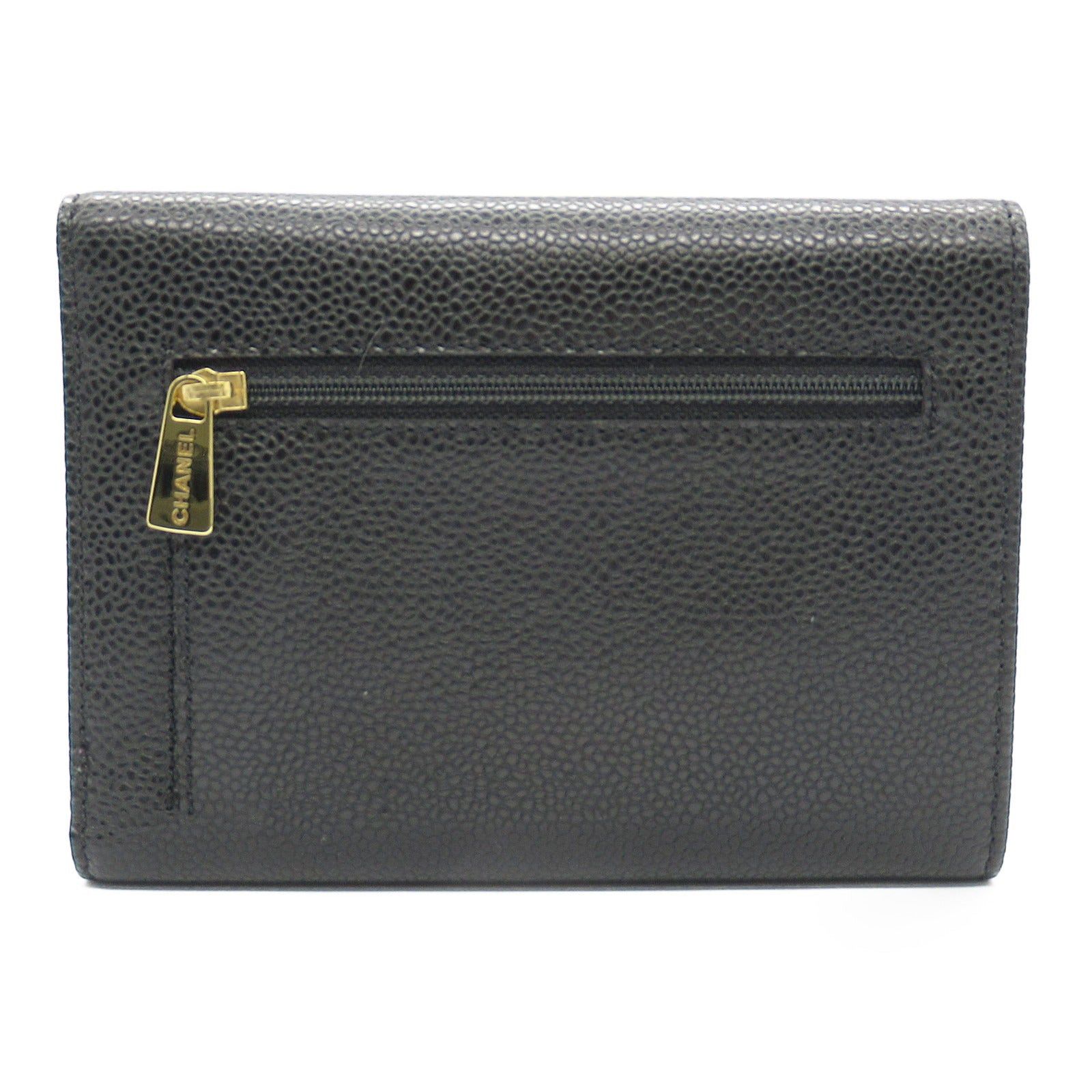 Chanel Chanel Trifold Wallet Caviar Skin (Grained Calf) Black Gold Hardware Size ONE SIZE - 2 Thumbnail