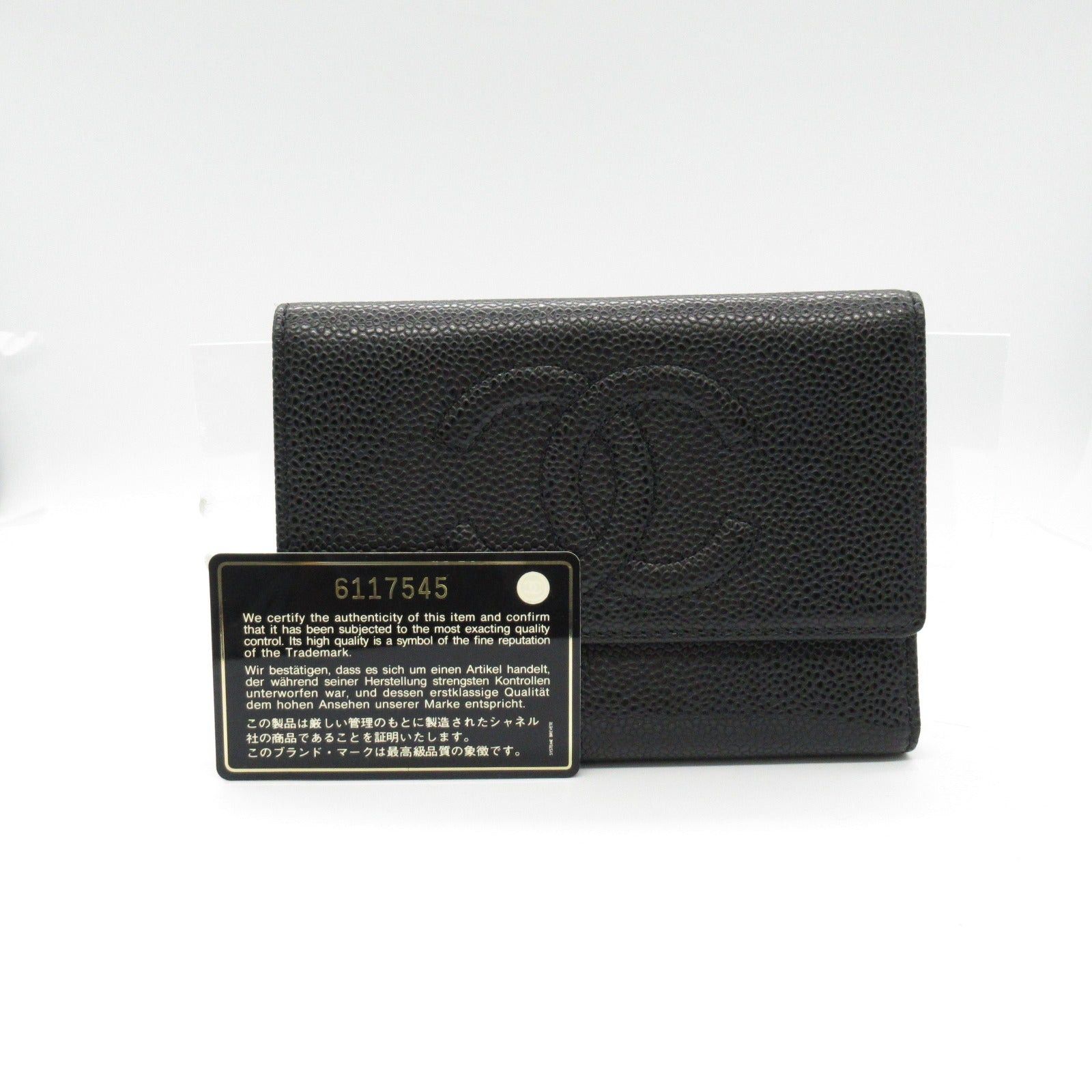 Chanel Chanel Trifold Wallet Caviar Skin (Grained Calf) Black Gold Hardware Size ONE SIZE - 8 Thumbnail