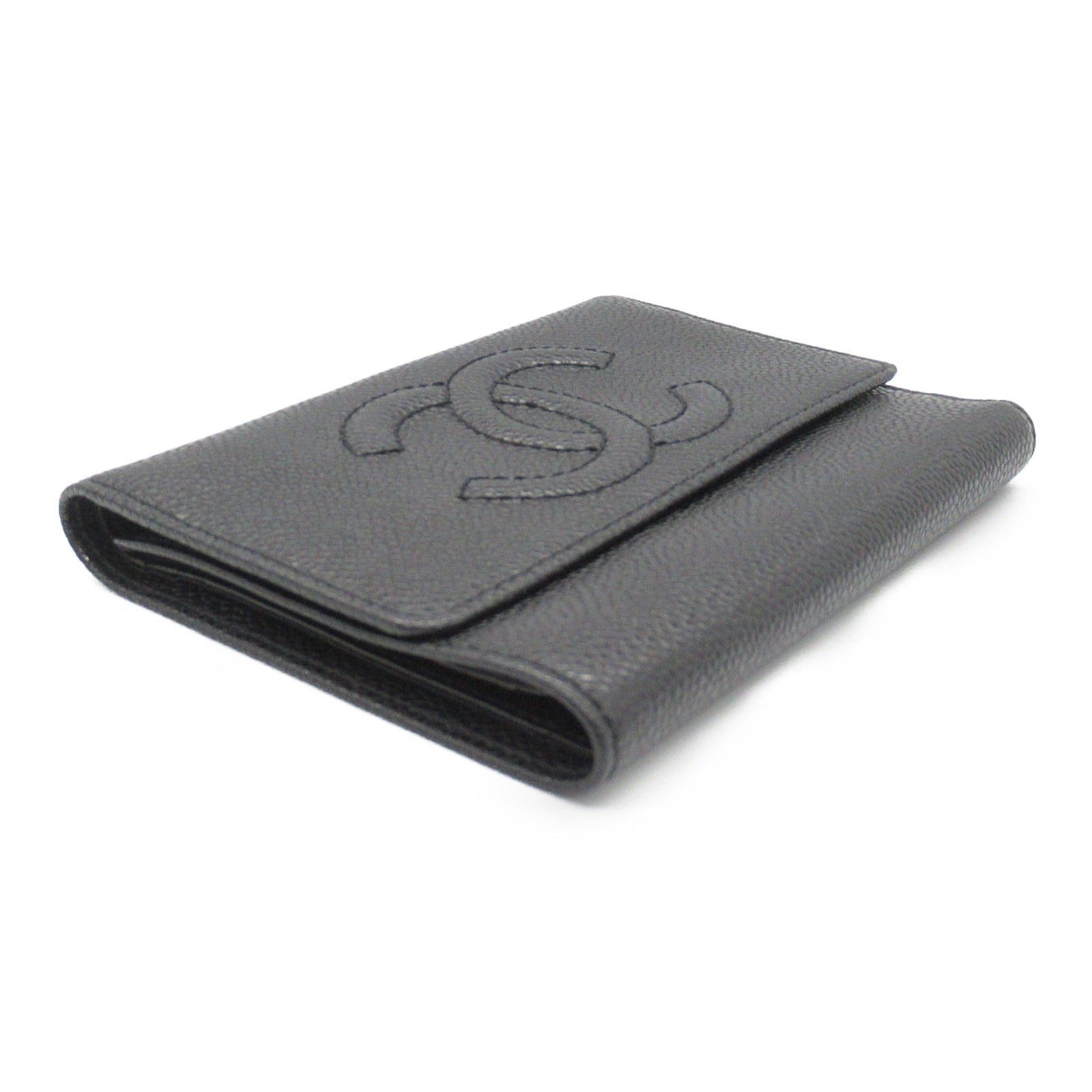 Chanel Chanel Trifold Wallet Caviar Skin (Grained Calf) Black Gold Hardware Size ONE SIZE - 3 Thumbnail