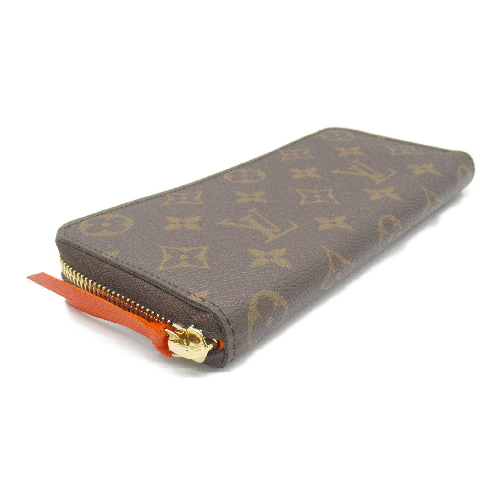Louis Vuitton Louis Vuitton Portefeuille Clemence Round Long Wallet Zipper Coated Canvas Monogram Brown Orange Pimon Size ONE SIZE - 3 Thumbnail