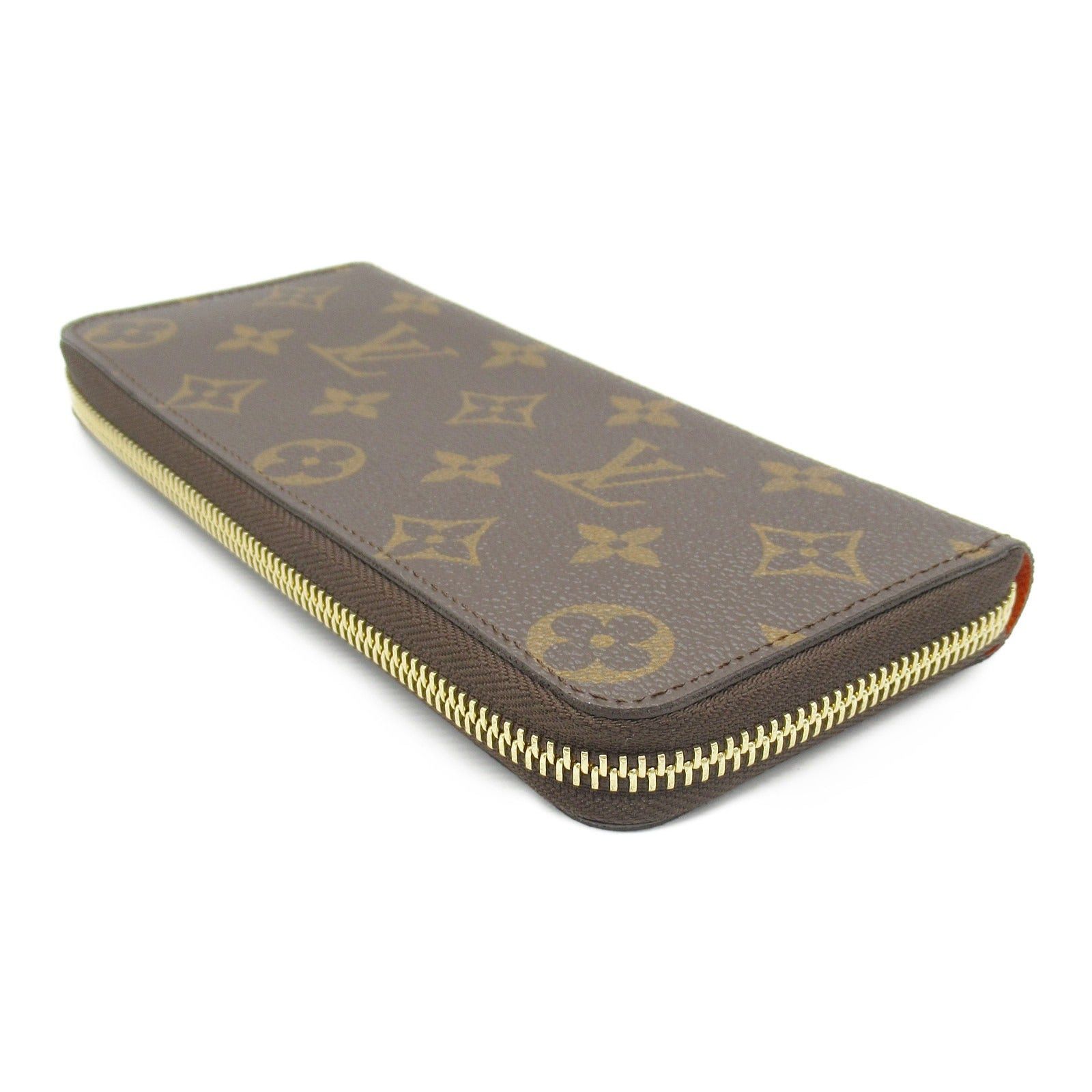 Louis Vuitton Louis Vuitton Portefeuille Clemence Round Long Wallet Zipper Coated Canvas Monogram Brown Orange Pimon Size ONE SIZE - 4 Thumbnail