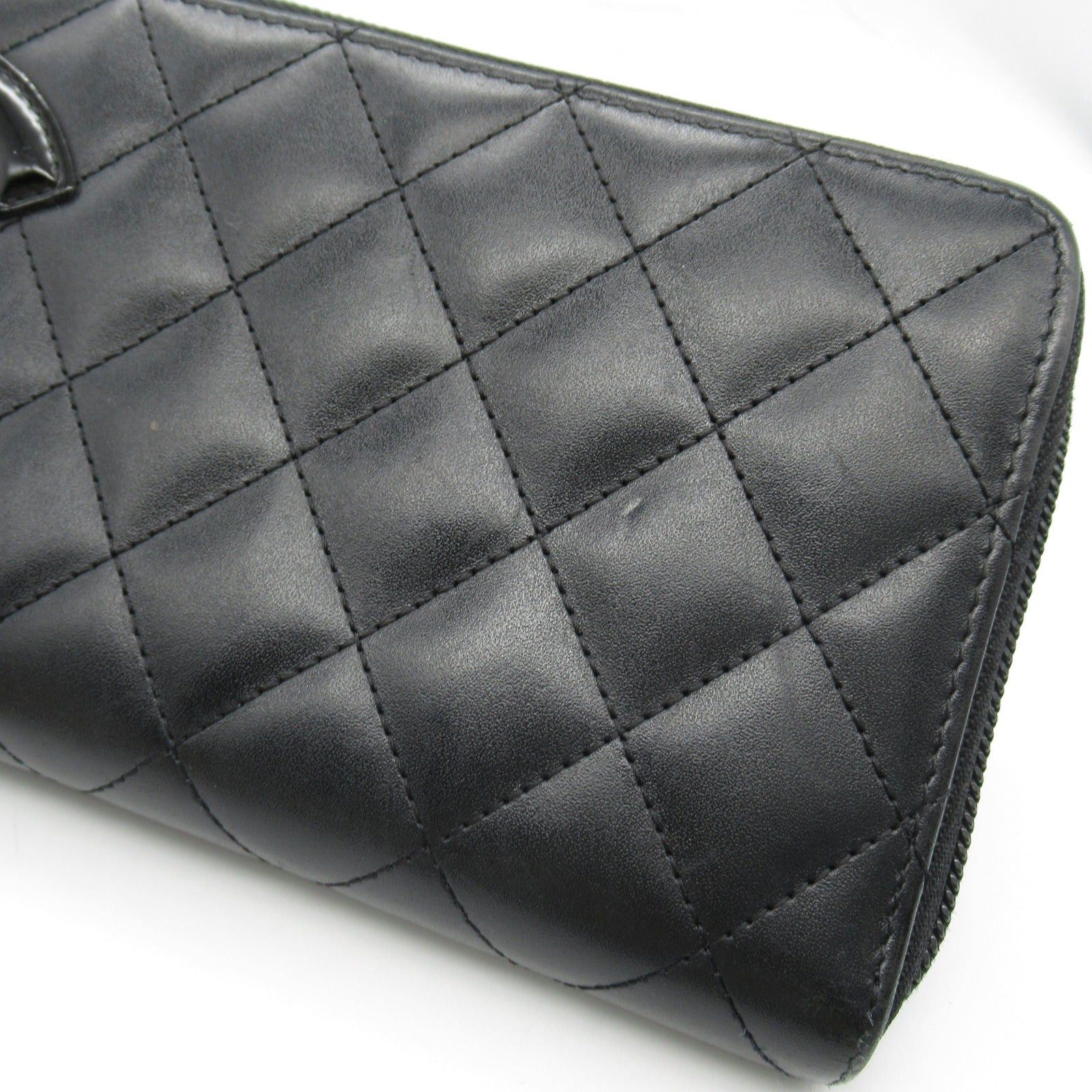 Chanel Chanel Cambon Round Long Wallet Zipper Leather Enamel Black Silver Hardware Size ONE SIZE - 10 Thumbnail
