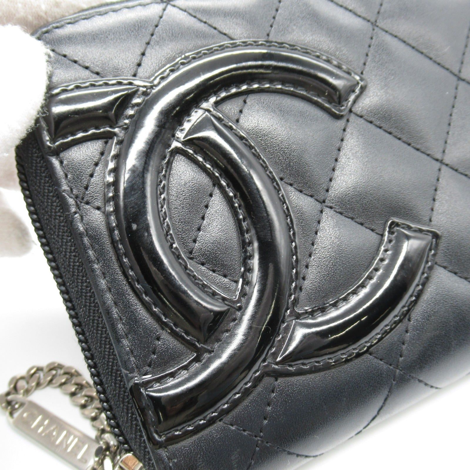 Chanel Chanel Cambon Round Long Wallet Zipper Leather Enamel Black Silver Hardware Size ONE SIZE - 11 Thumbnail