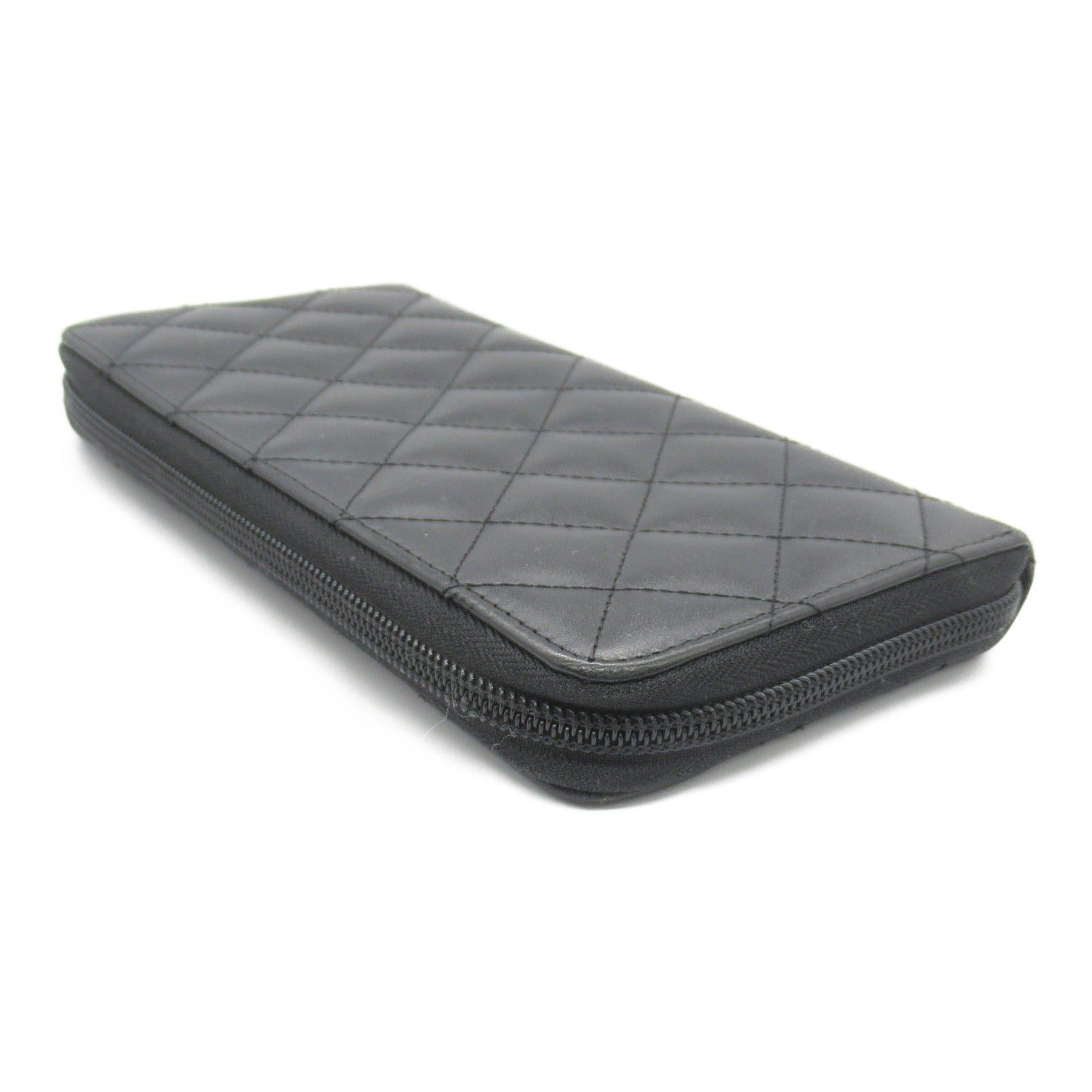 Chanel Chanel Cambon Round Long Wallet Zipper Leather Enamel Black Silver Hardware Size ONE SIZE - 4 Thumbnail