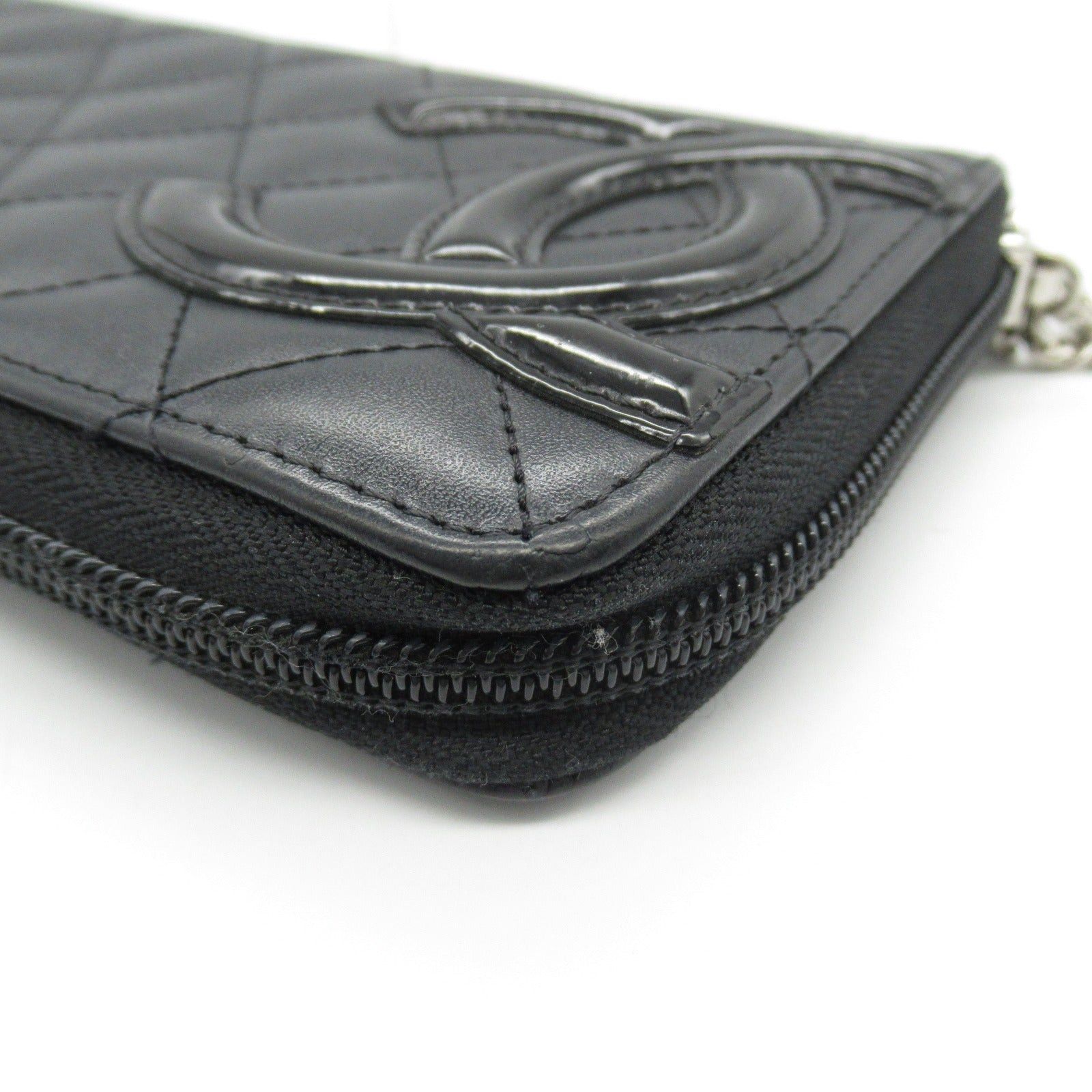 Chanel Chanel Cambon Round Long Wallet Zipper Leather Enamel Black Silver Hardware Size ONE SIZE - 13 Thumbnail