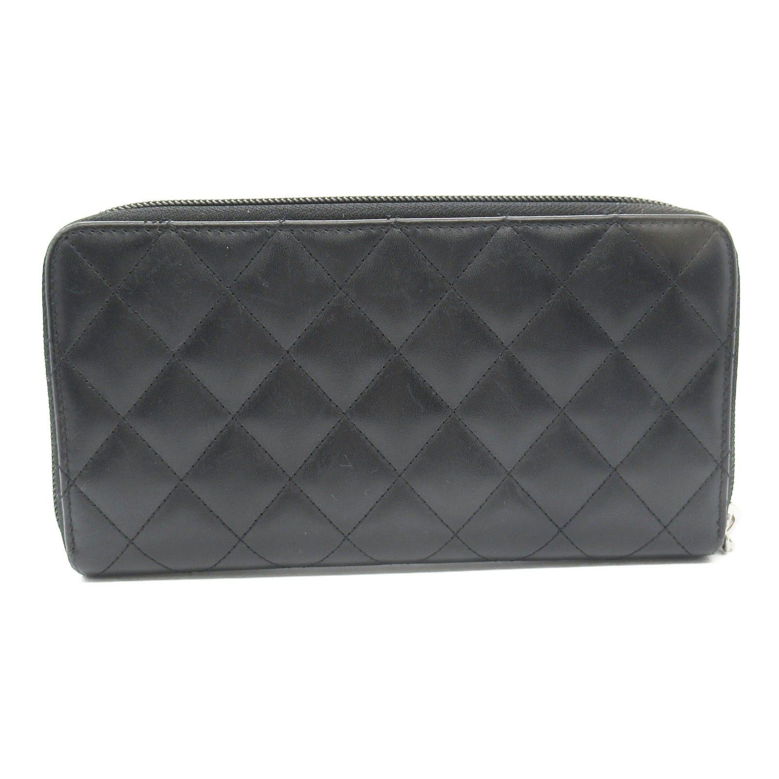 Chanel Chanel Cambon Round Long Wallet Zipper Leather Enamel Black Silver Hardware Size ONE SIZE - 2 Thumbnail