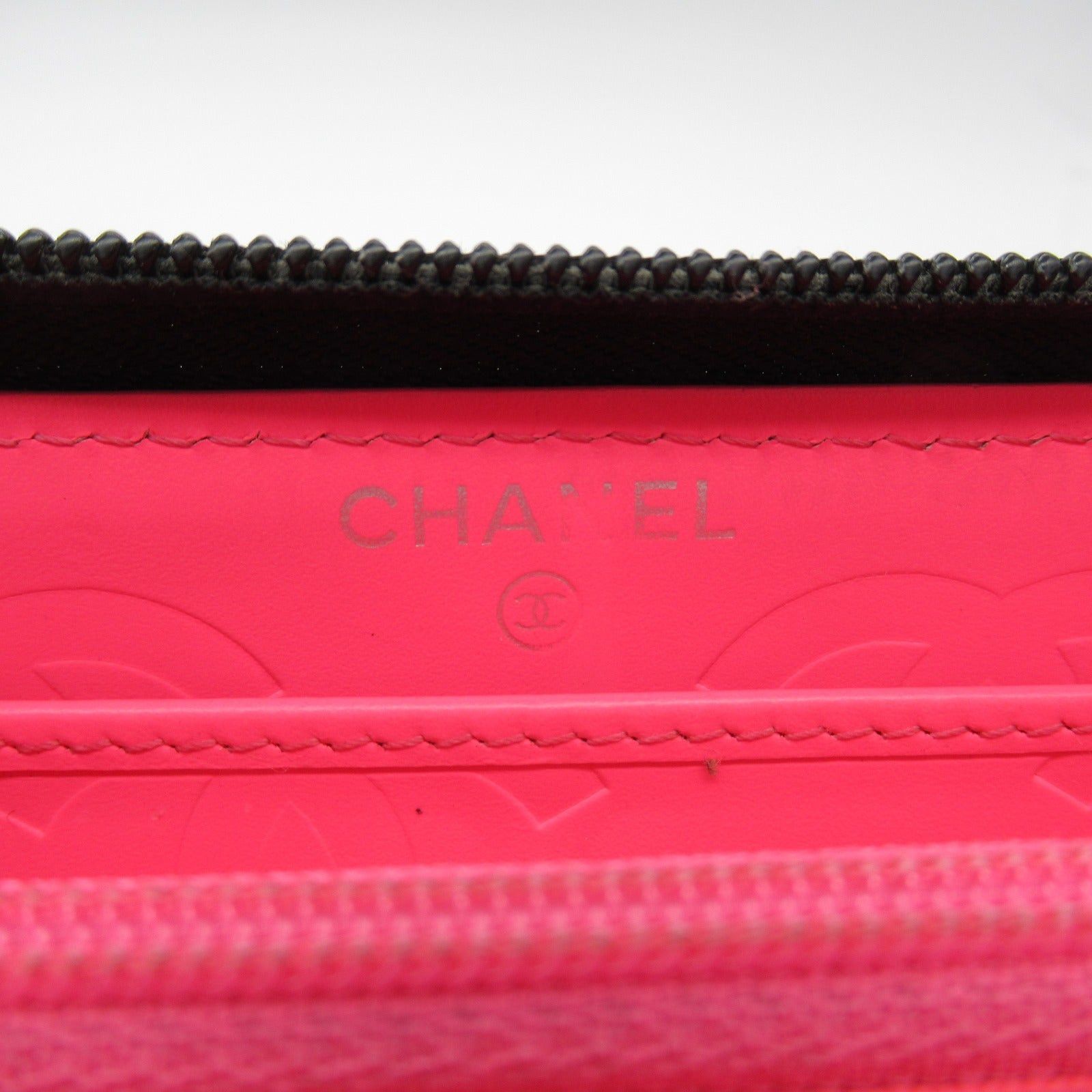 Chanel Chanel Cambon Round Long Wallet Zipper Leather Enamel Black Silver Hardware Size ONE SIZE - 6 Thumbnail