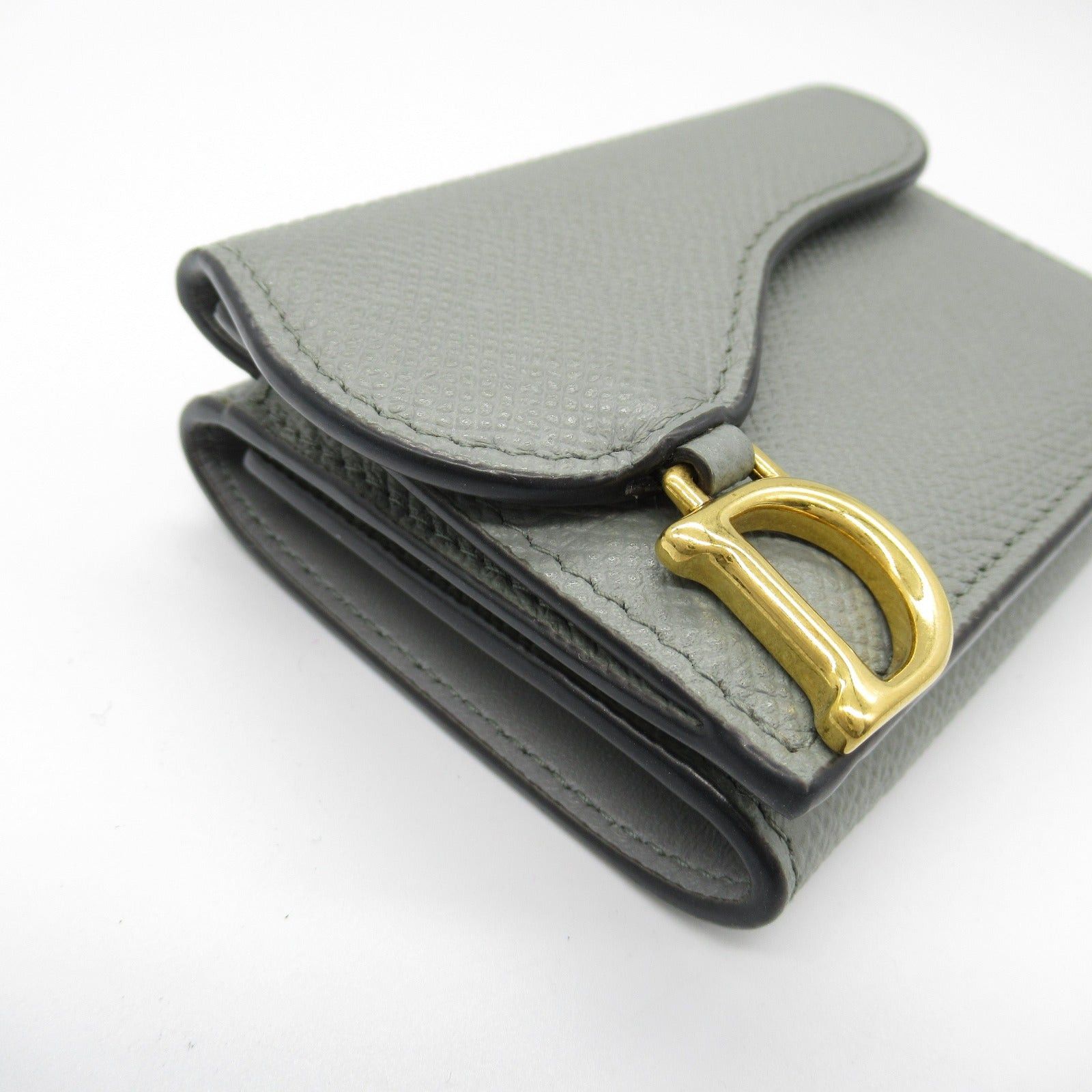 Dior Dior Saddle Trifold Wallet Leather Gray Size ONE SIZE - 10 Thumbnail