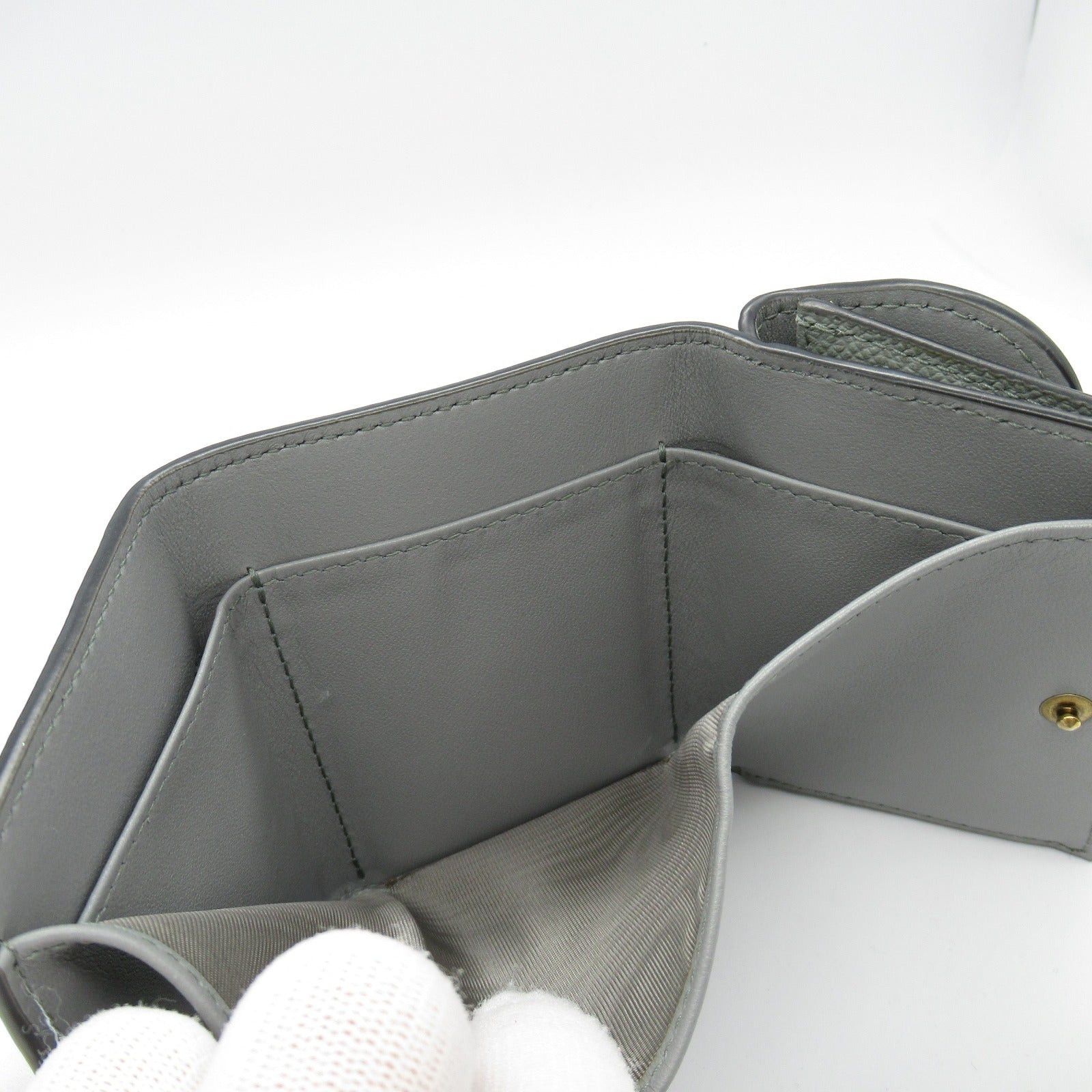 Dior Dior Saddle Trifold Wallet Leather Gray Size ONE SIZE - 6 Thumbnail