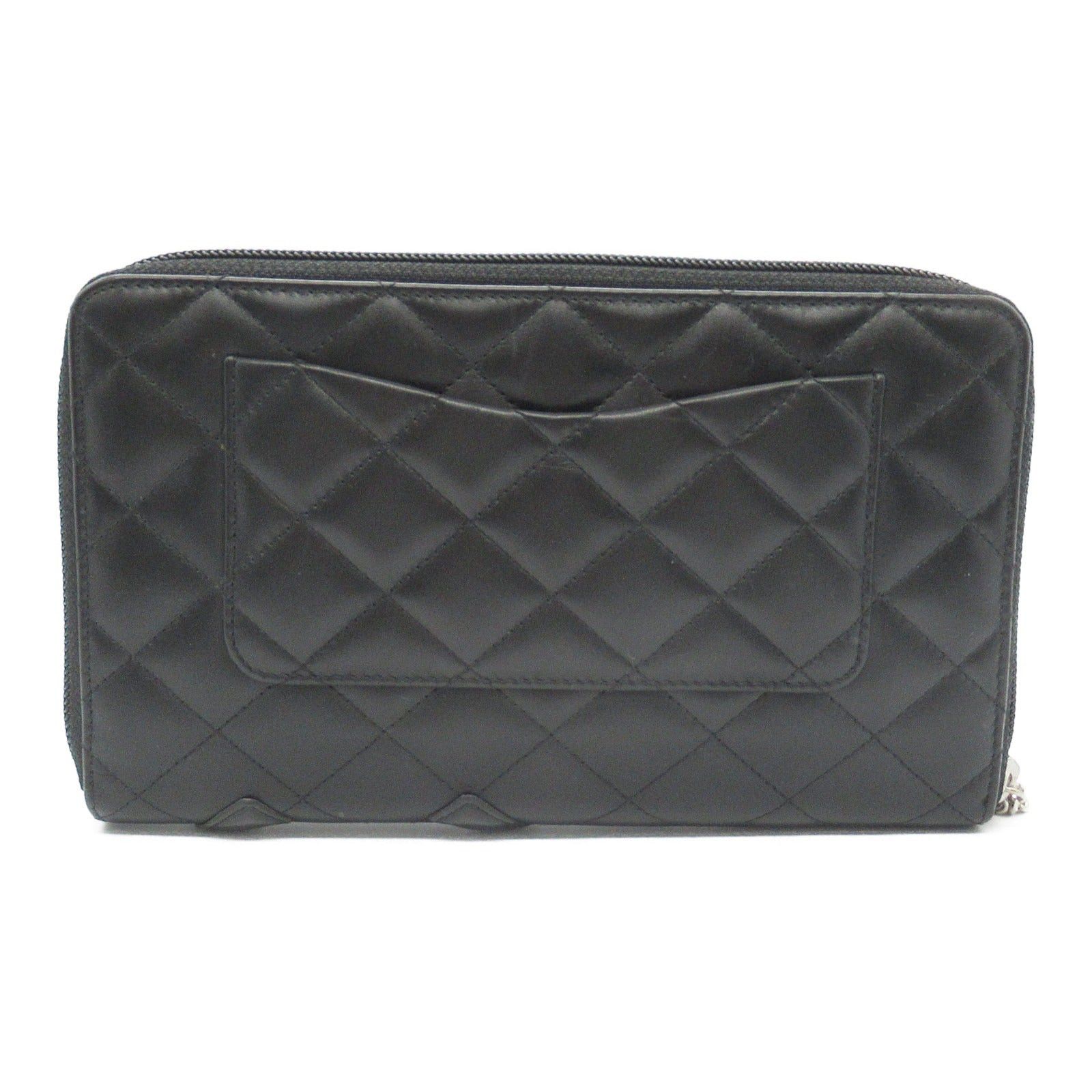 Chanel Chanel Cambon Round Long Wallet Zipper Leather Enamel Black Silver Hardware Size ONE SIZE - 2 Thumbnail