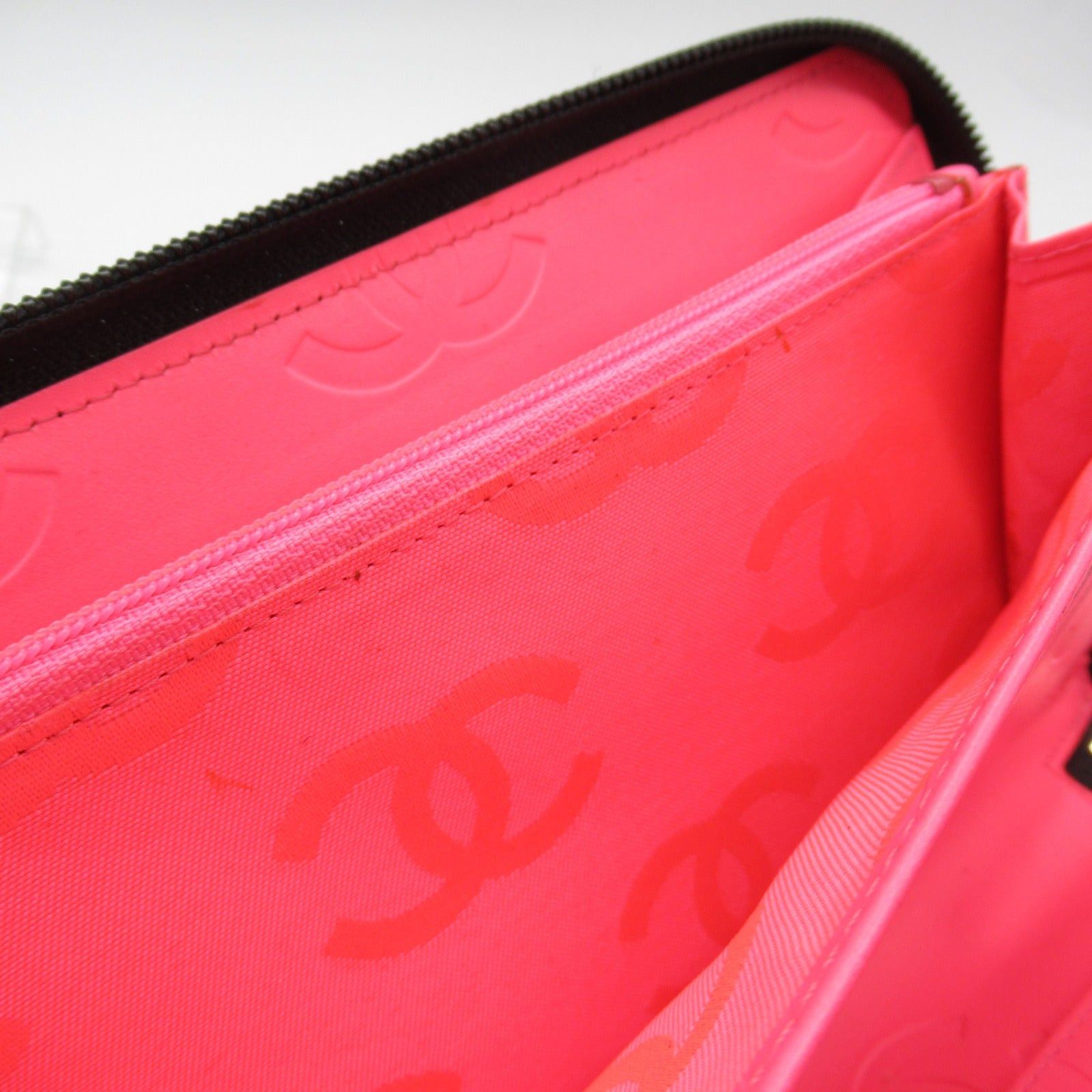 Chanel Chanel Cambon Round Long Wallet Zipper Leather Enamel Black Silver Hardware Size ONE SIZE - 11 Thumbnail
