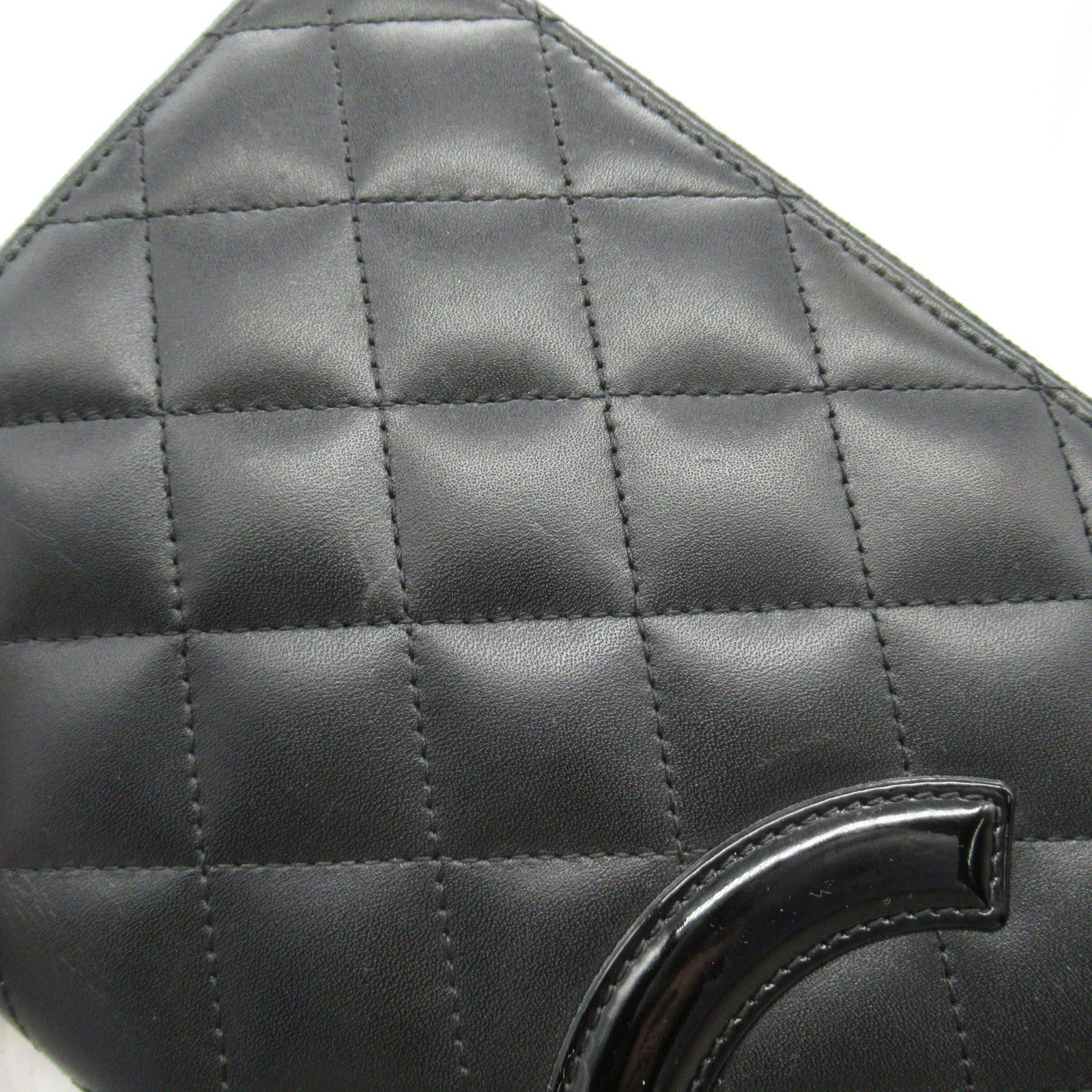 Chanel Chanel Cambon Round Long Wallet Zipper Leather Enamel Black Silver Hardware Size ONE SIZE - 12 Thumbnail