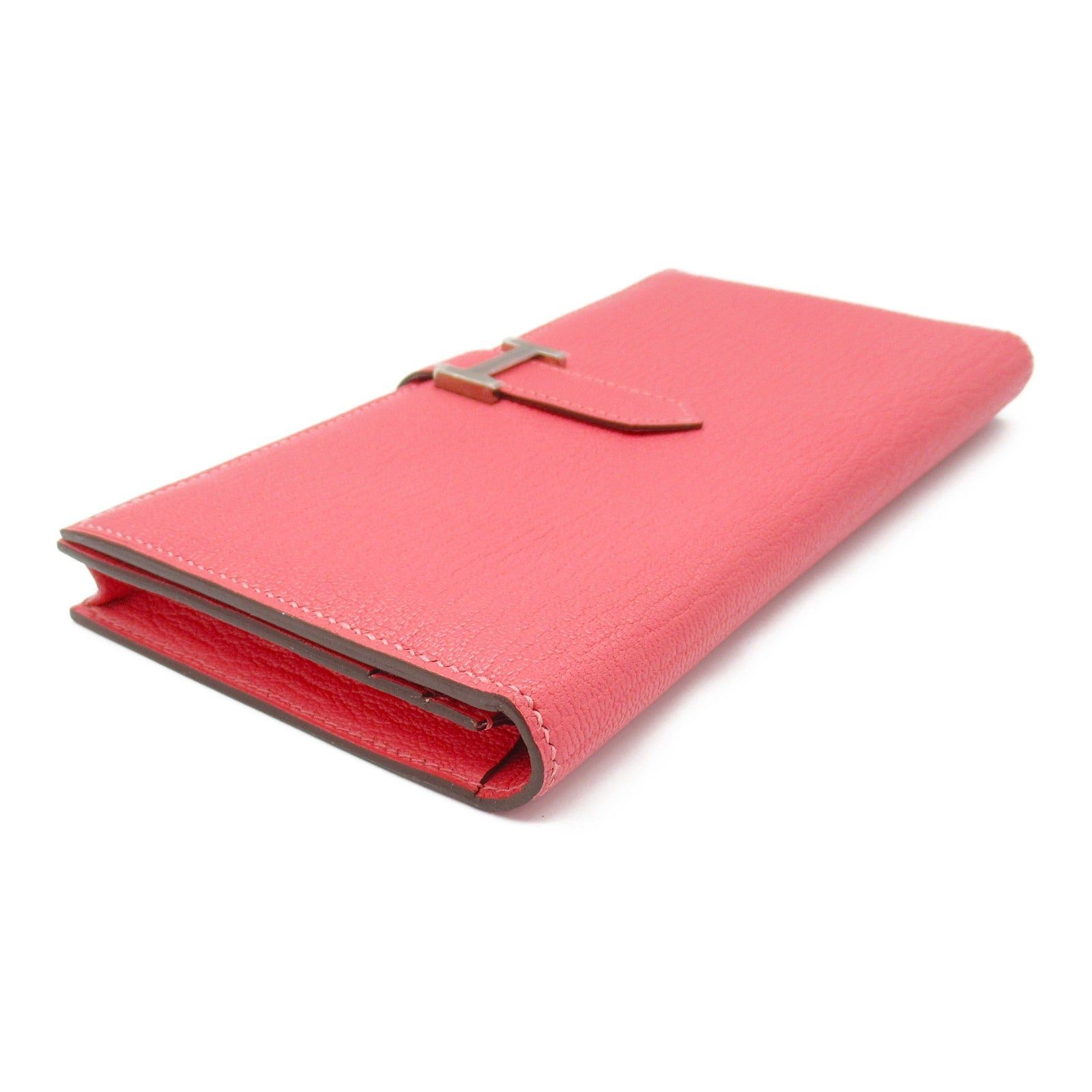 Hermes Hermes Bear Souffle Rose Lipstick Bi-Fold Long Wallet Leather Chevre Pink Silver Hardware X Stamp Size ONE SIZE - 3 Thumbnail