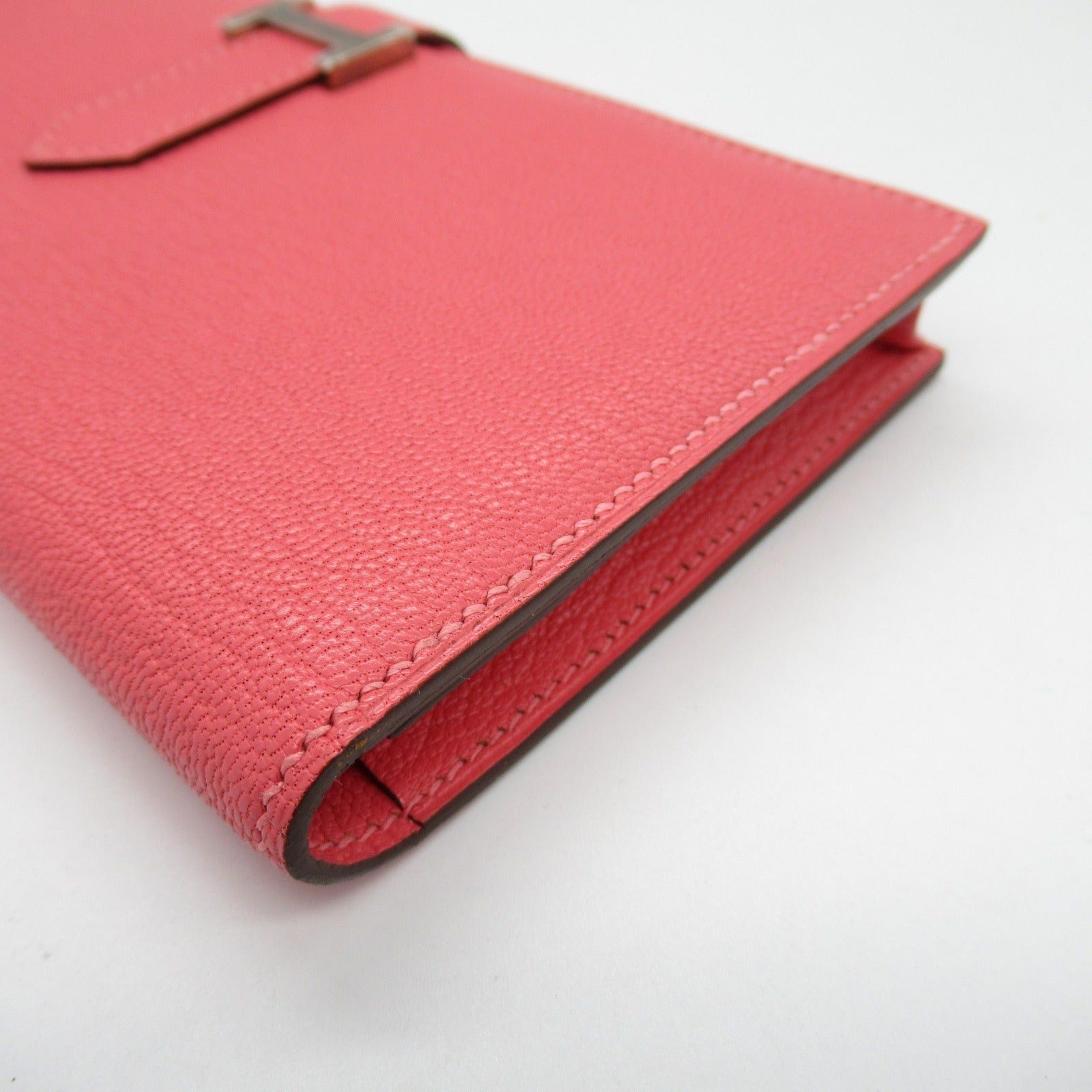 Hermes Hermes Bear Souffle Rose Lipstick Bi-Fold Long Wallet Leather Chevre Pink Silver Hardware X Stamp Size ONE SIZE - 10 Thumbnail