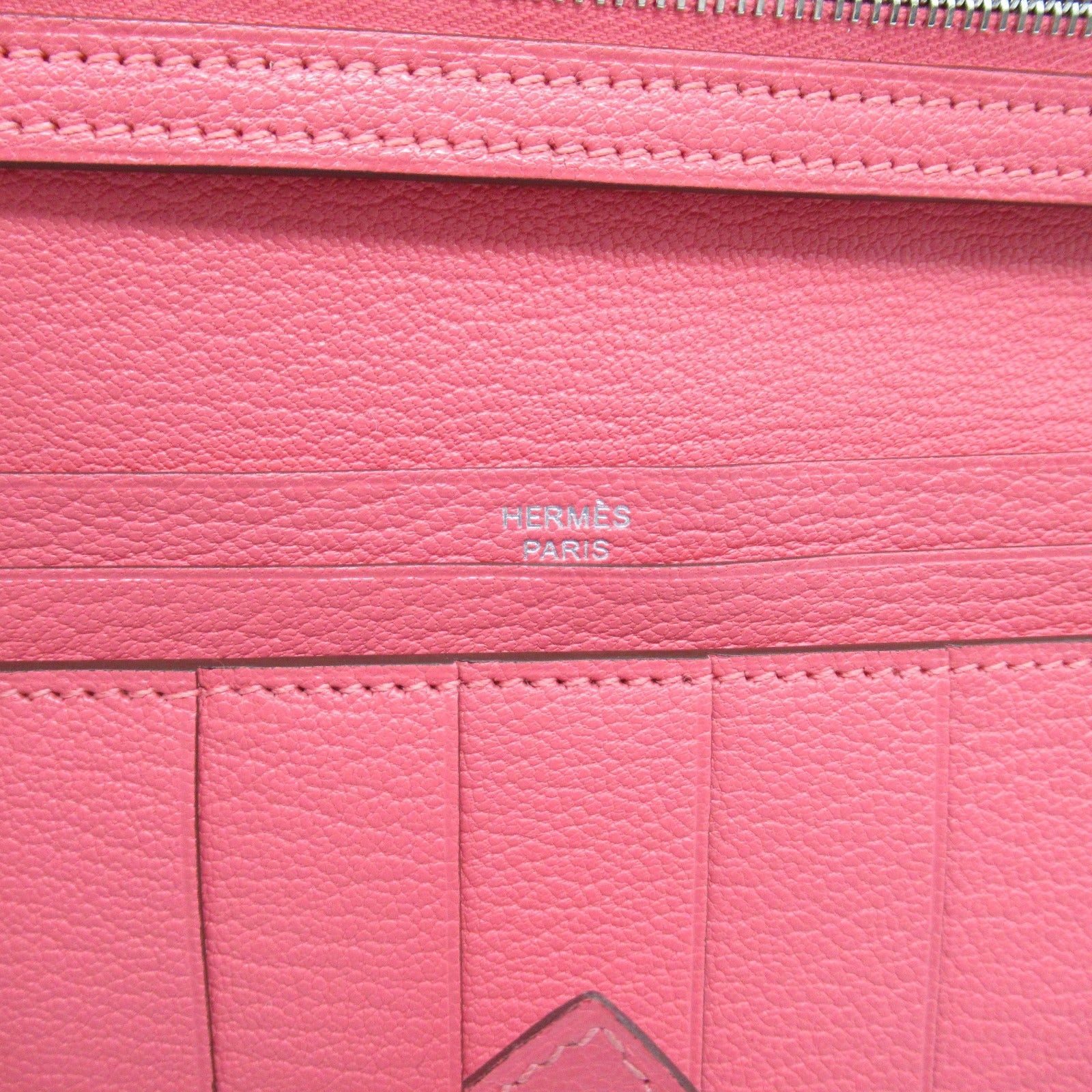 Hermes Hermes Bear Souffle Rose Lipstick Bi-Fold Long Wallet Leather Chevre Pink Silver Hardware X Stamp Size ONE SIZE - 6 Thumbnail