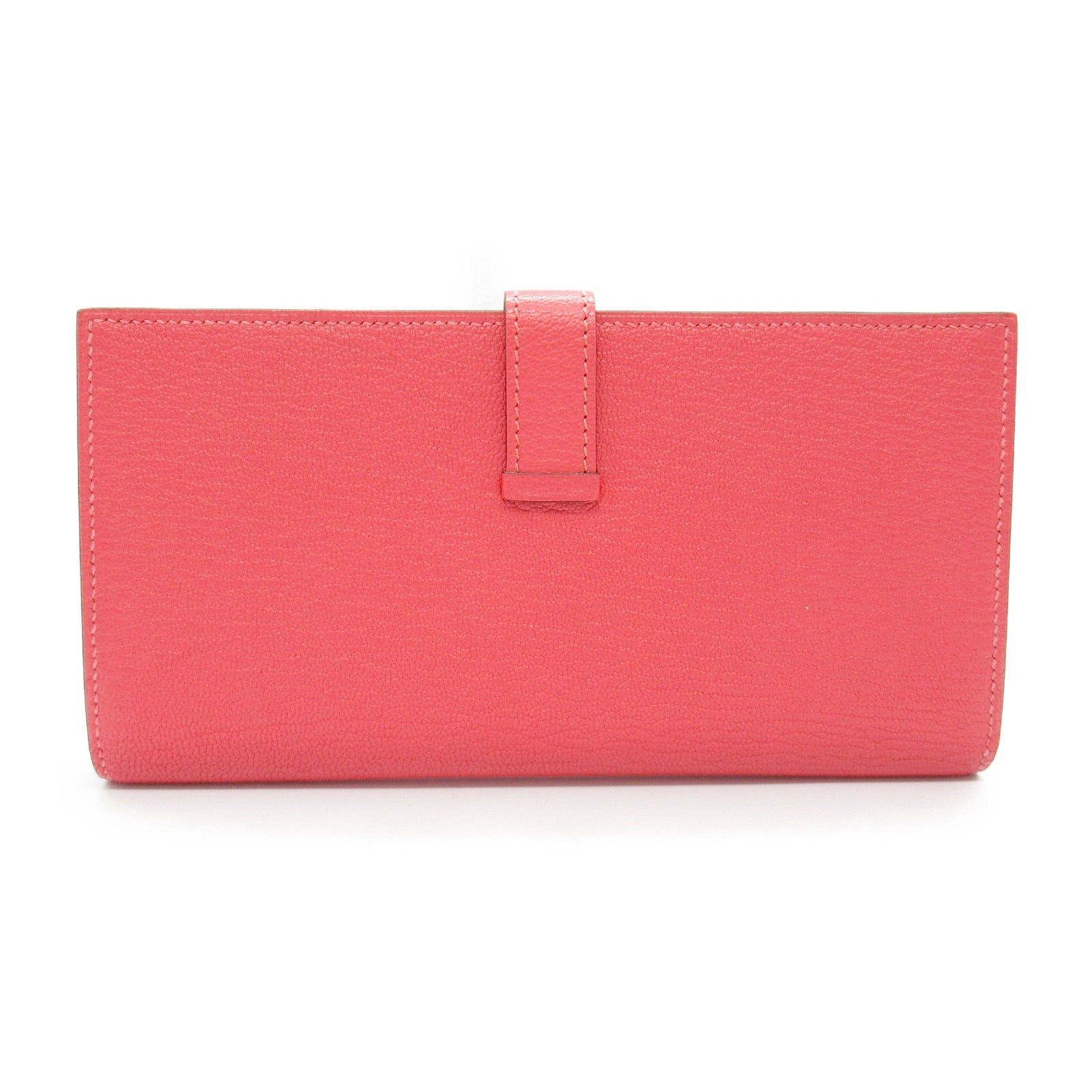 Hermes Hermes Bear Souffle Rose Lipstick Bi-Fold Long Wallet Leather Chevre Pink Silver Hardware X Stamp Size ONE SIZE - 2 Thumbnail