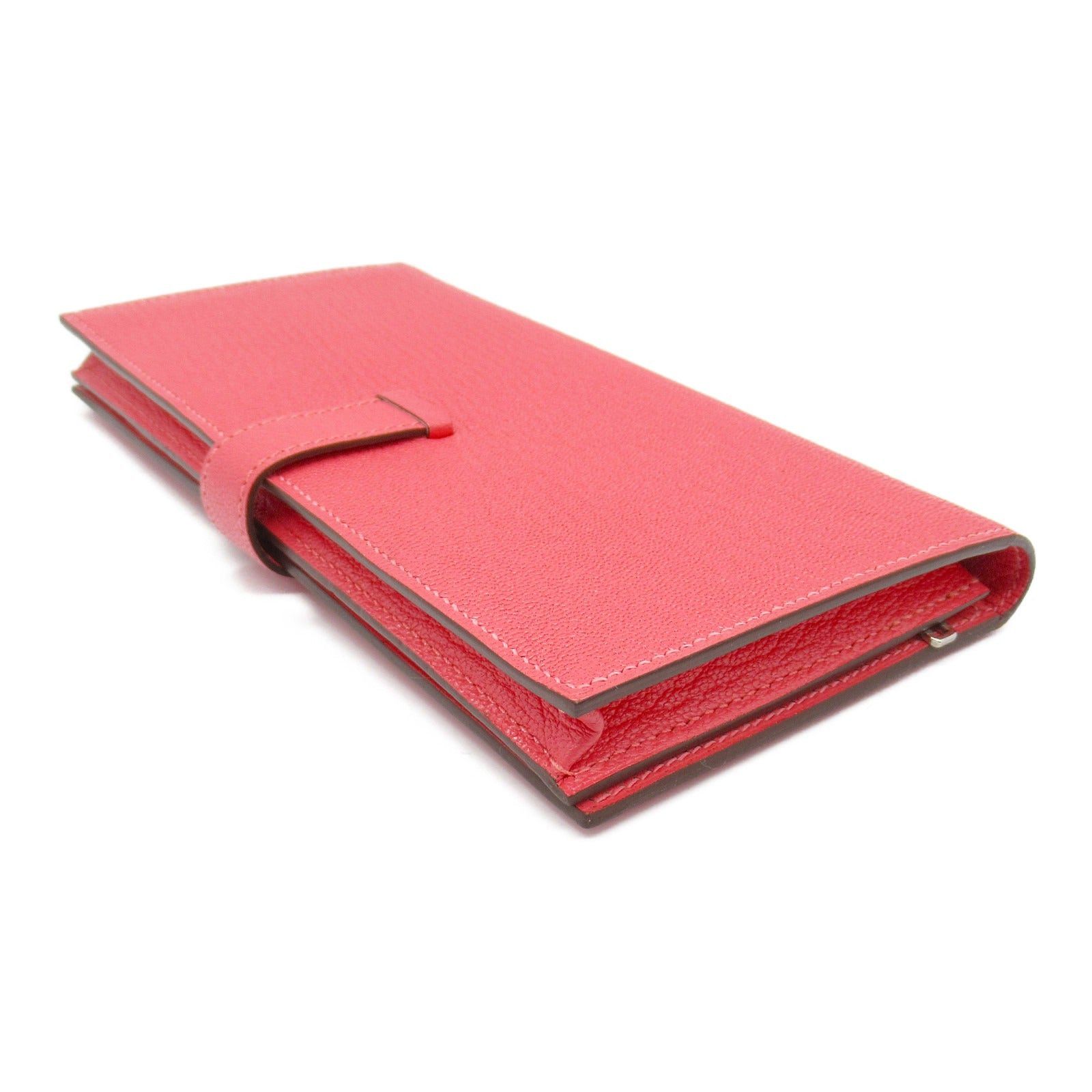 Hermes Hermes Bear Souffle Rose Lipstick Bi-Fold Long Wallet Leather Chevre Pink Silver Hardware X Stamp Size ONE SIZE - 4 Thumbnail